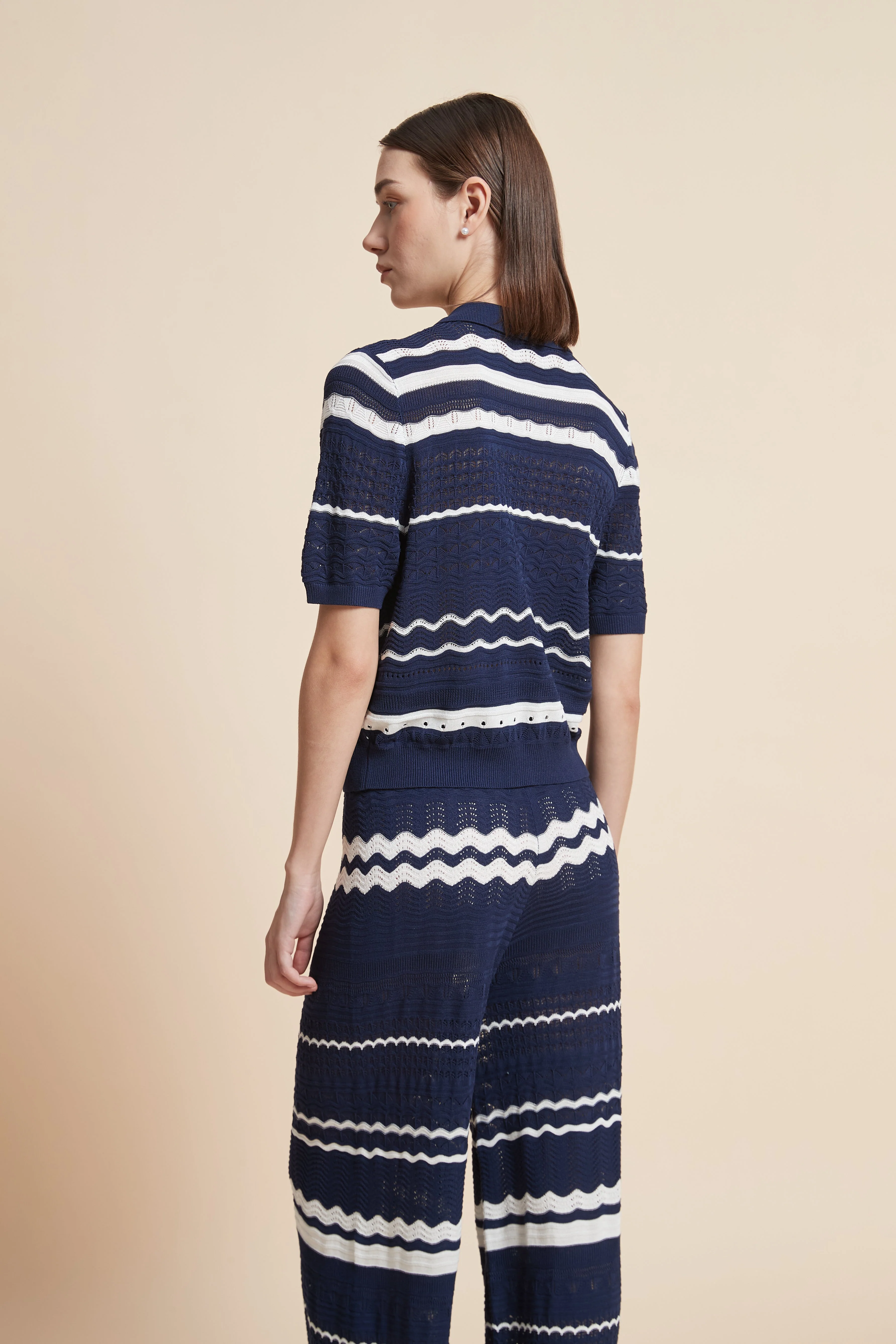 Striped Half-Sleeve Top - Image 8