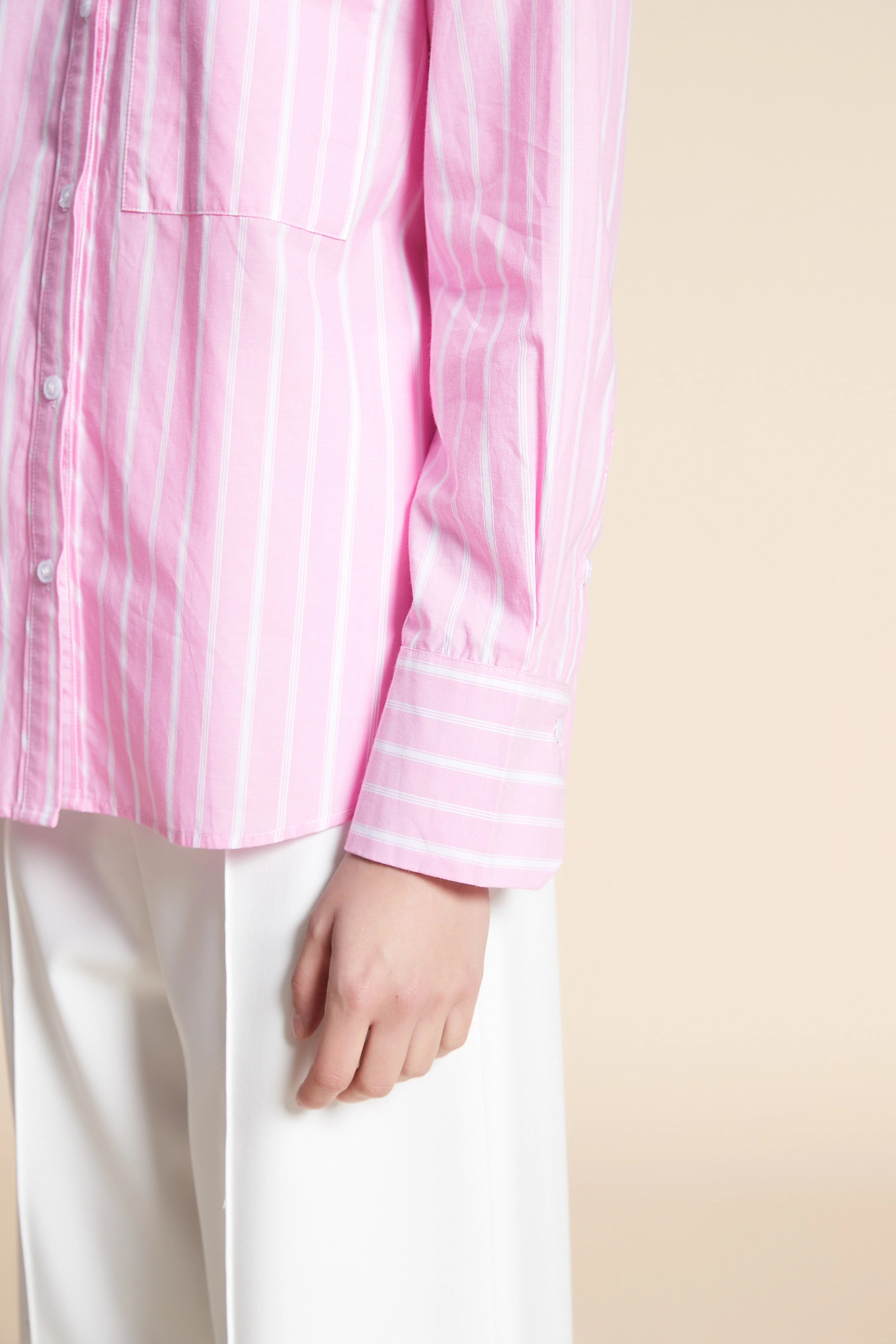 Striped Long Sleeve Mid-Length Shirt - Image 6