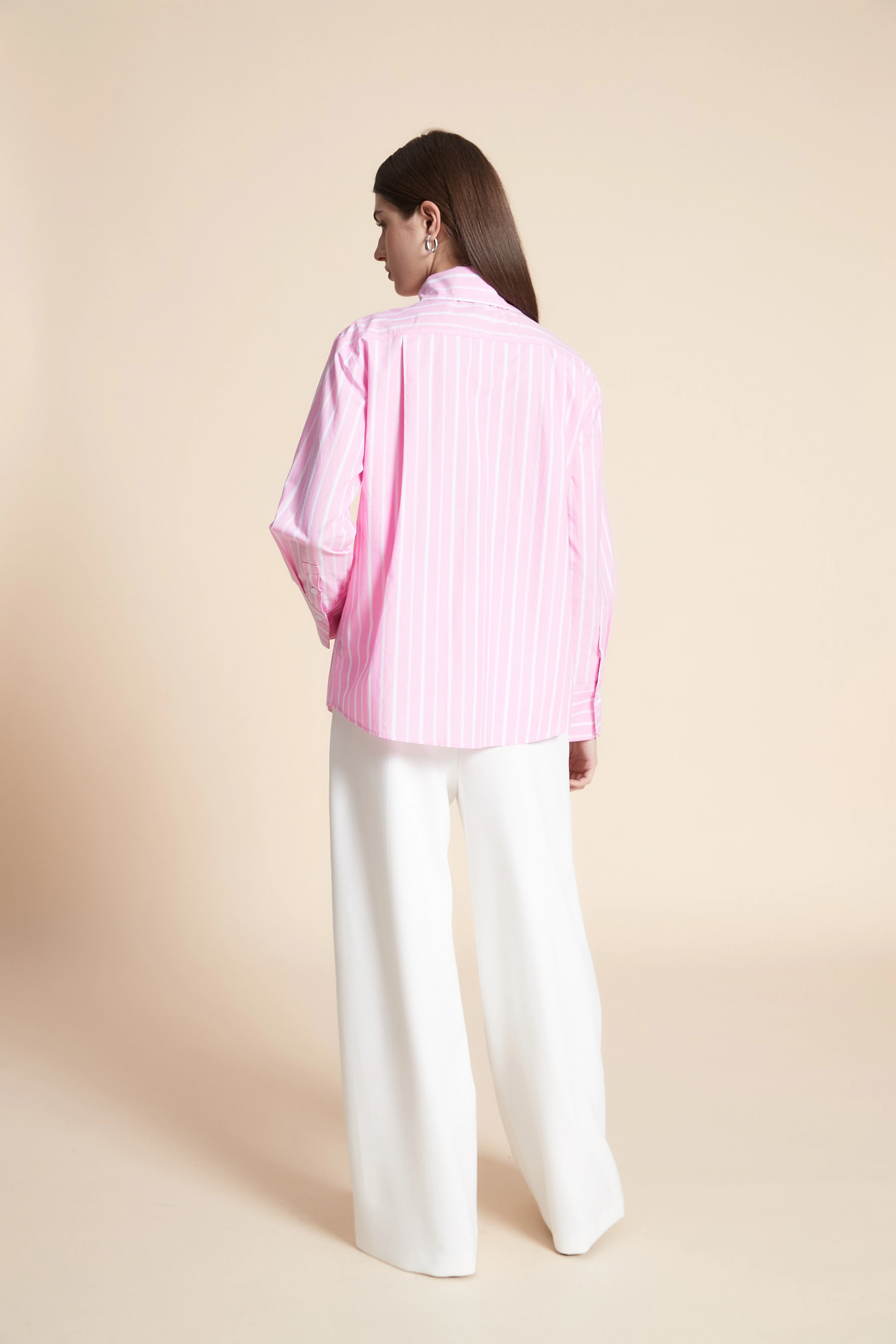 Striped Long Sleeve Mid-Length Shirt - Image 7