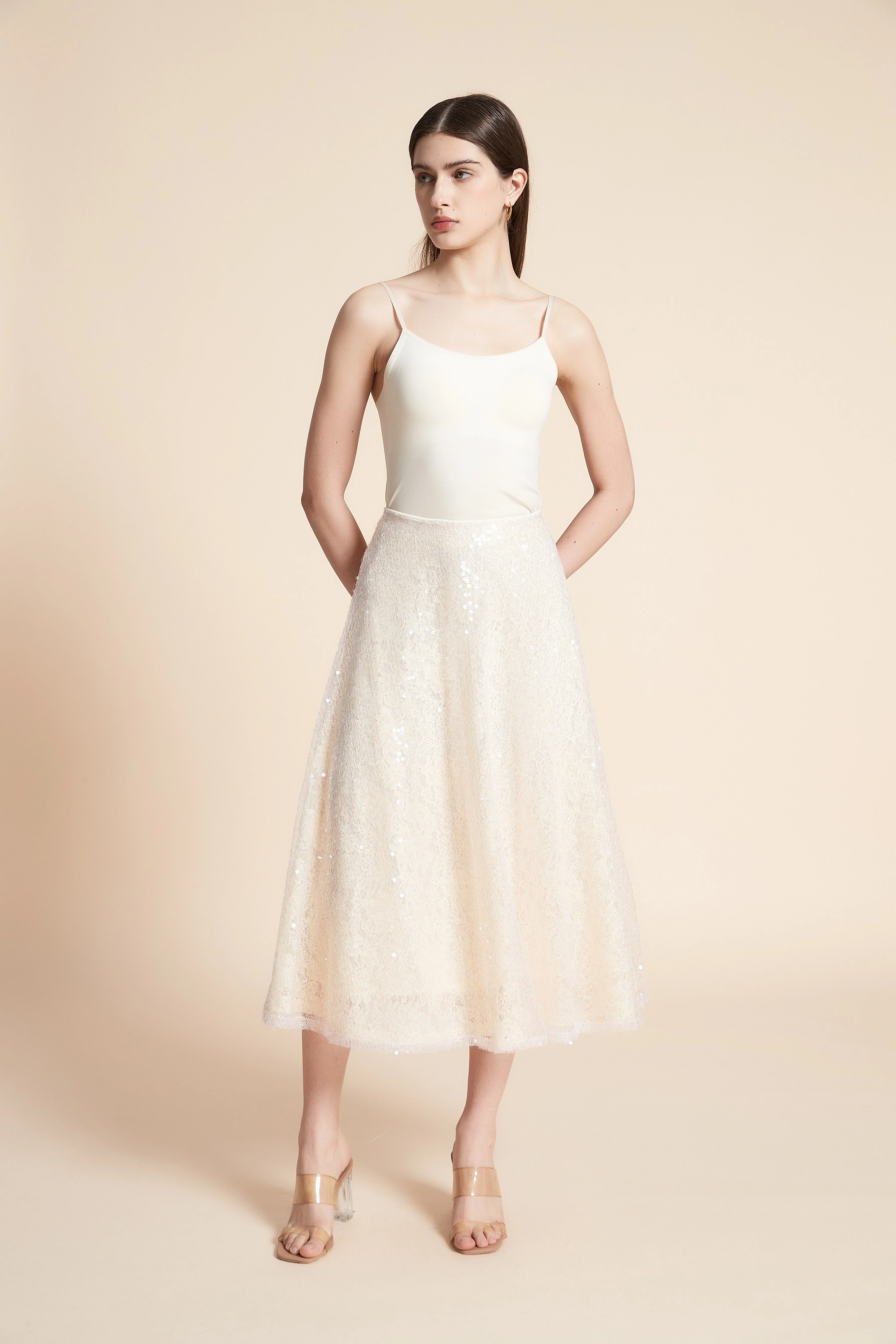 Shiny Midi Skirt