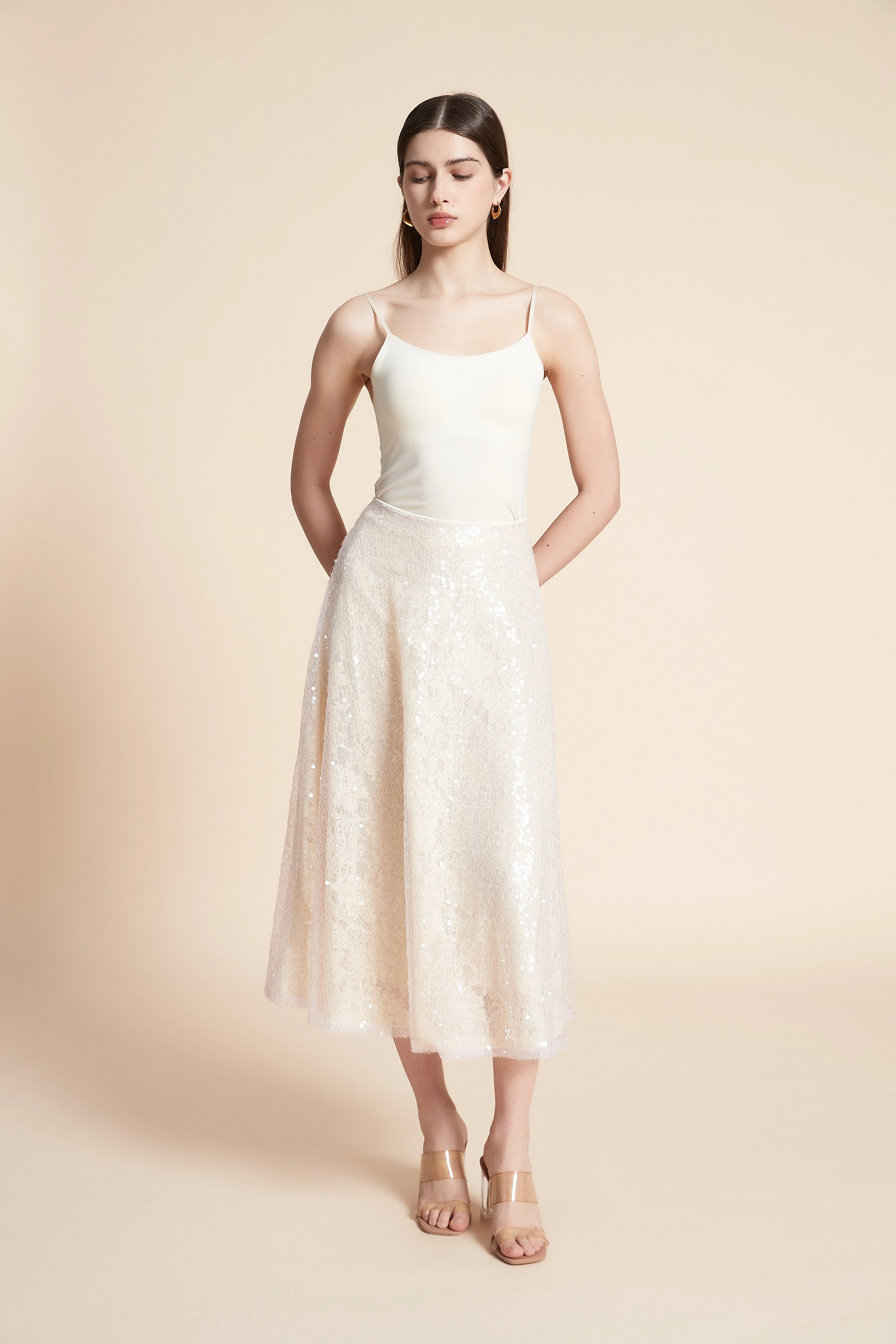 Shiny Midi Skirt - Image 3