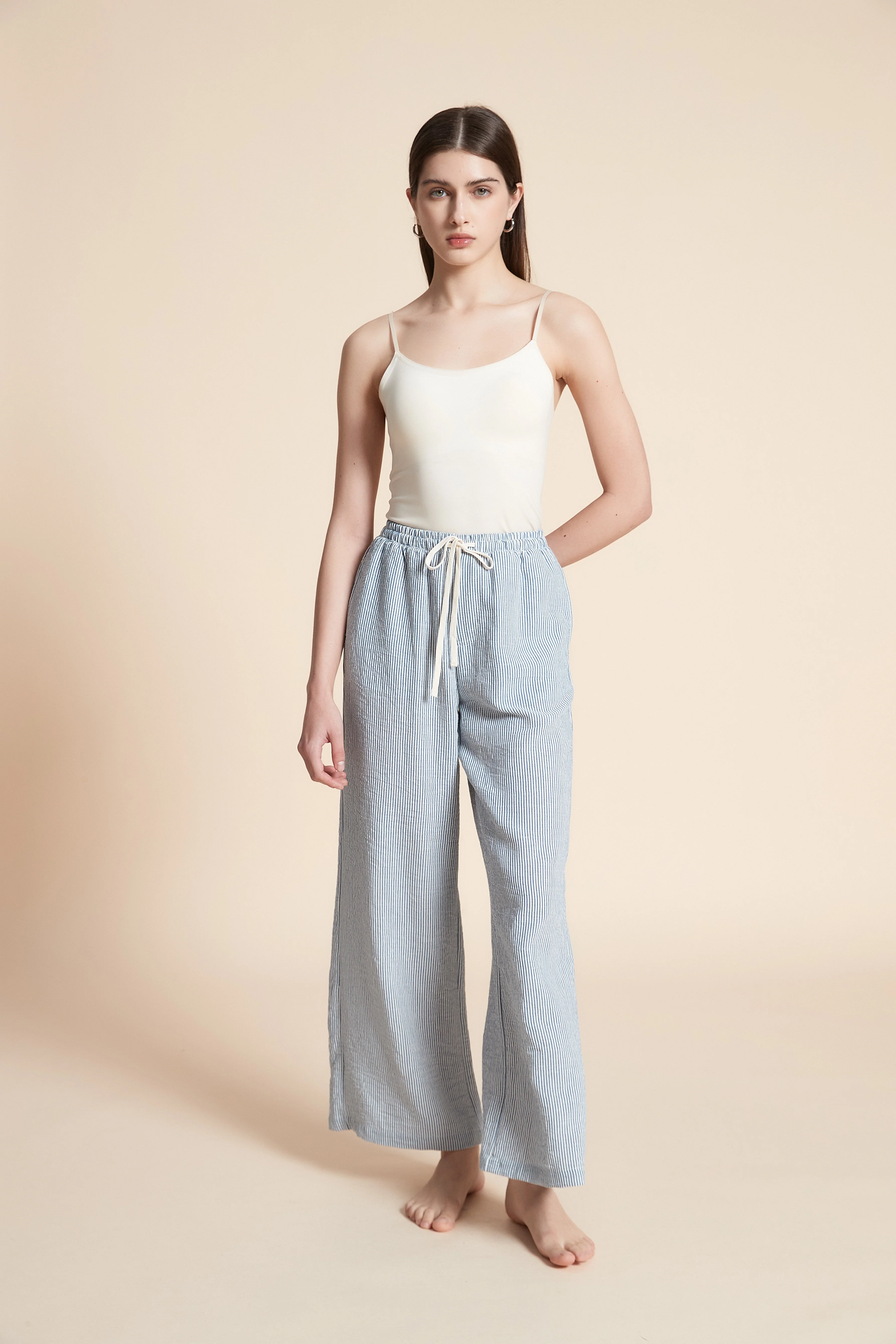 Wide Striped Long Trousers - Image 2