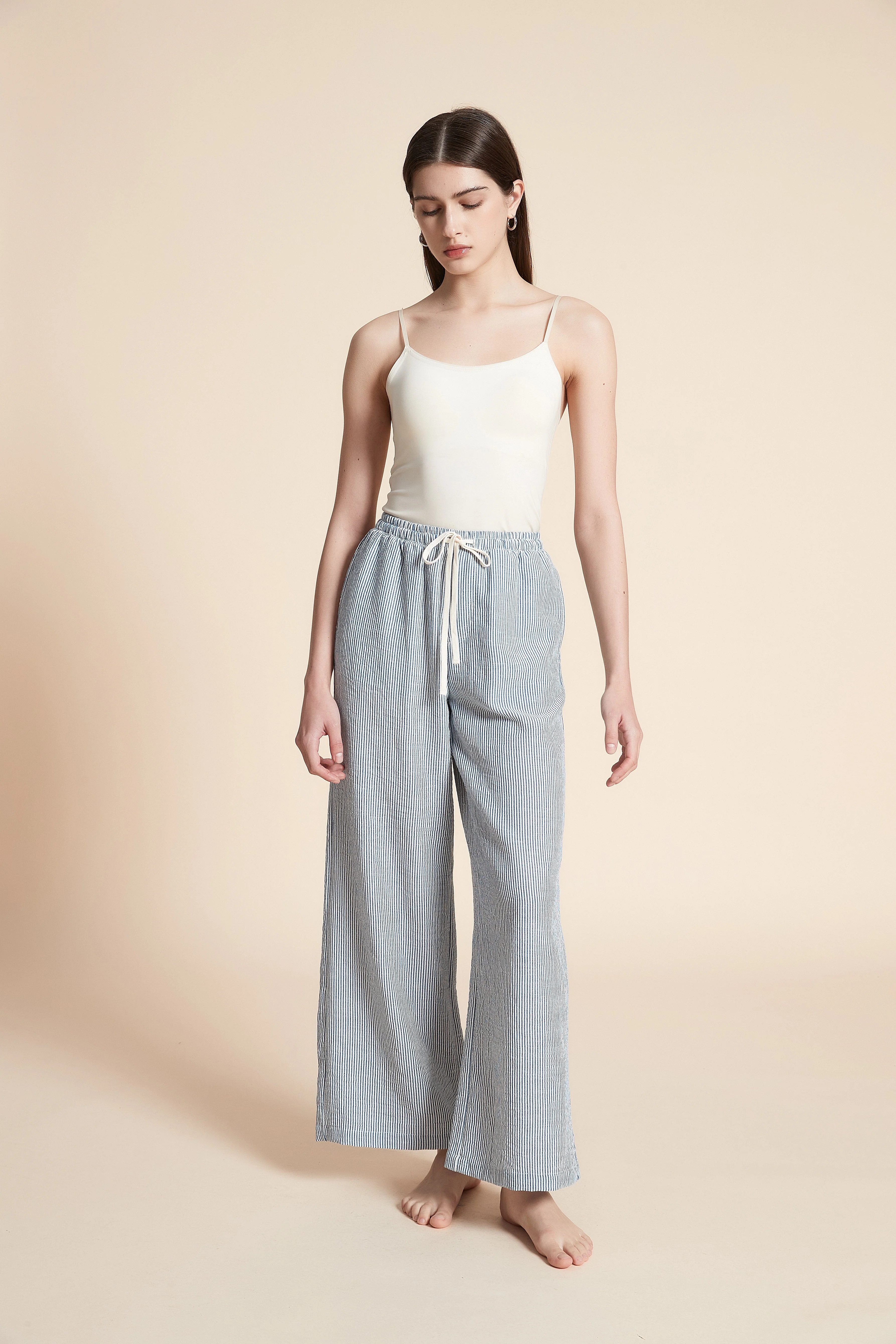 Wide Striped Long Trousers - Image 3