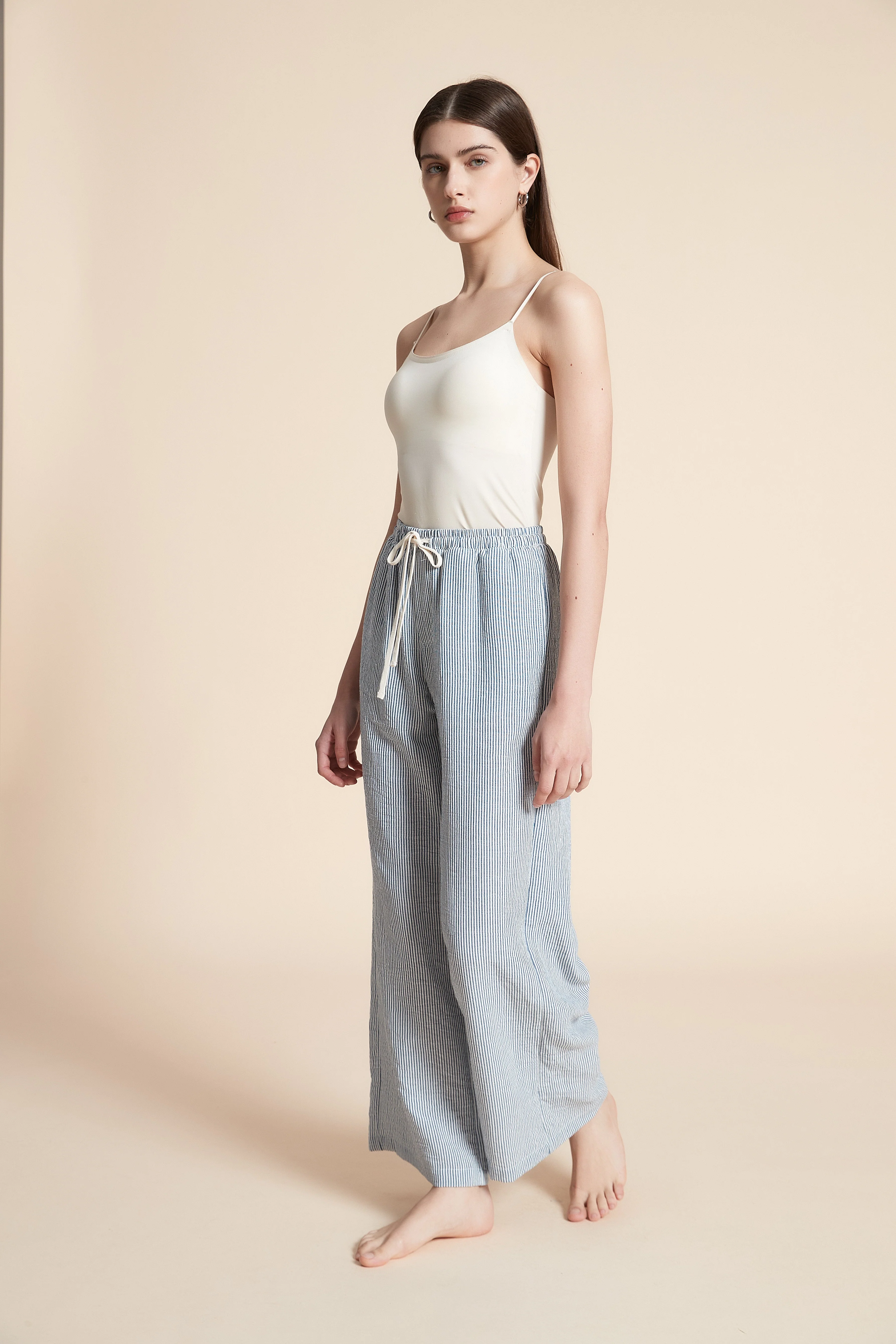 Wide Striped Long Trousers - Image 4