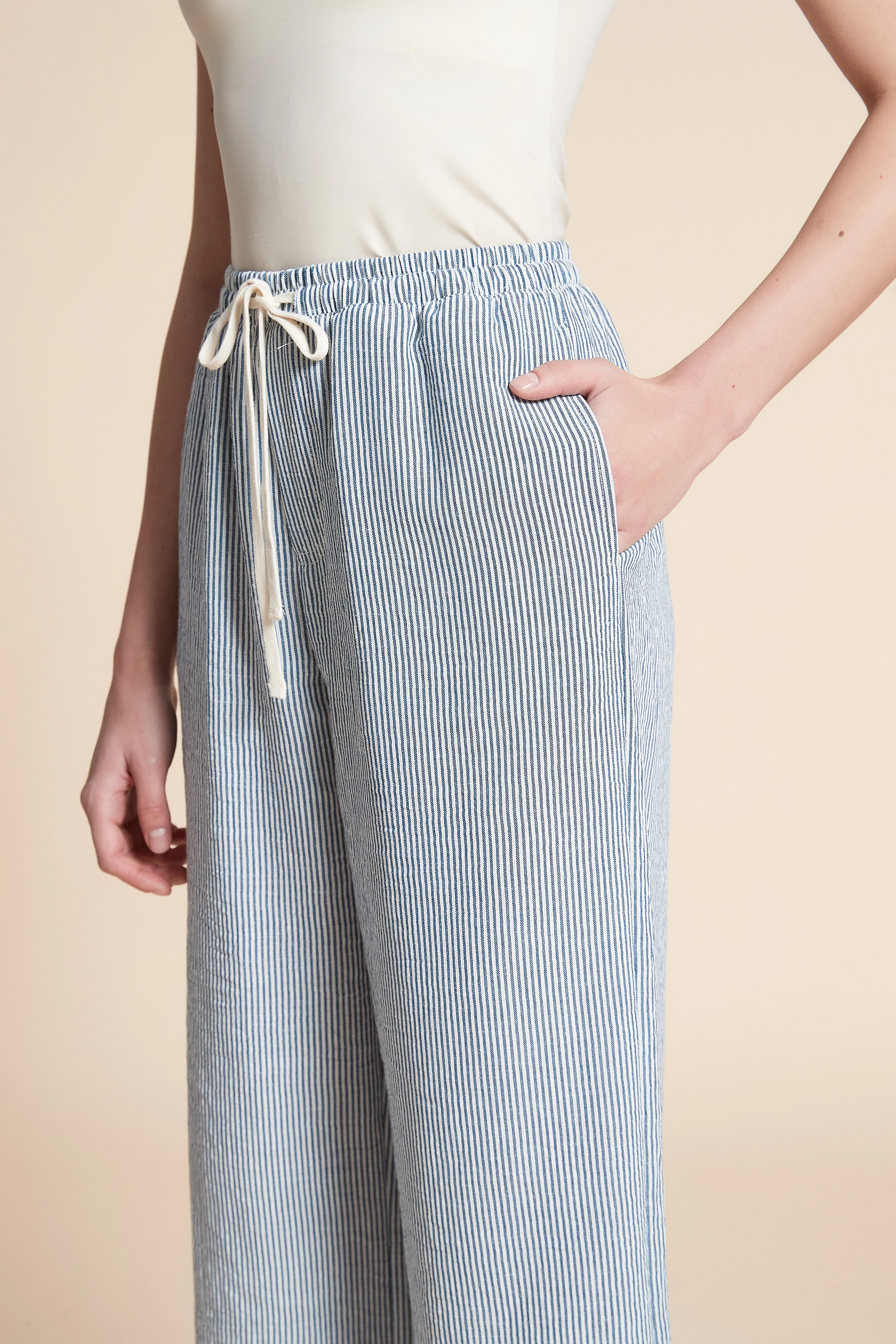 Wide Striped Long Trousers - Image 6