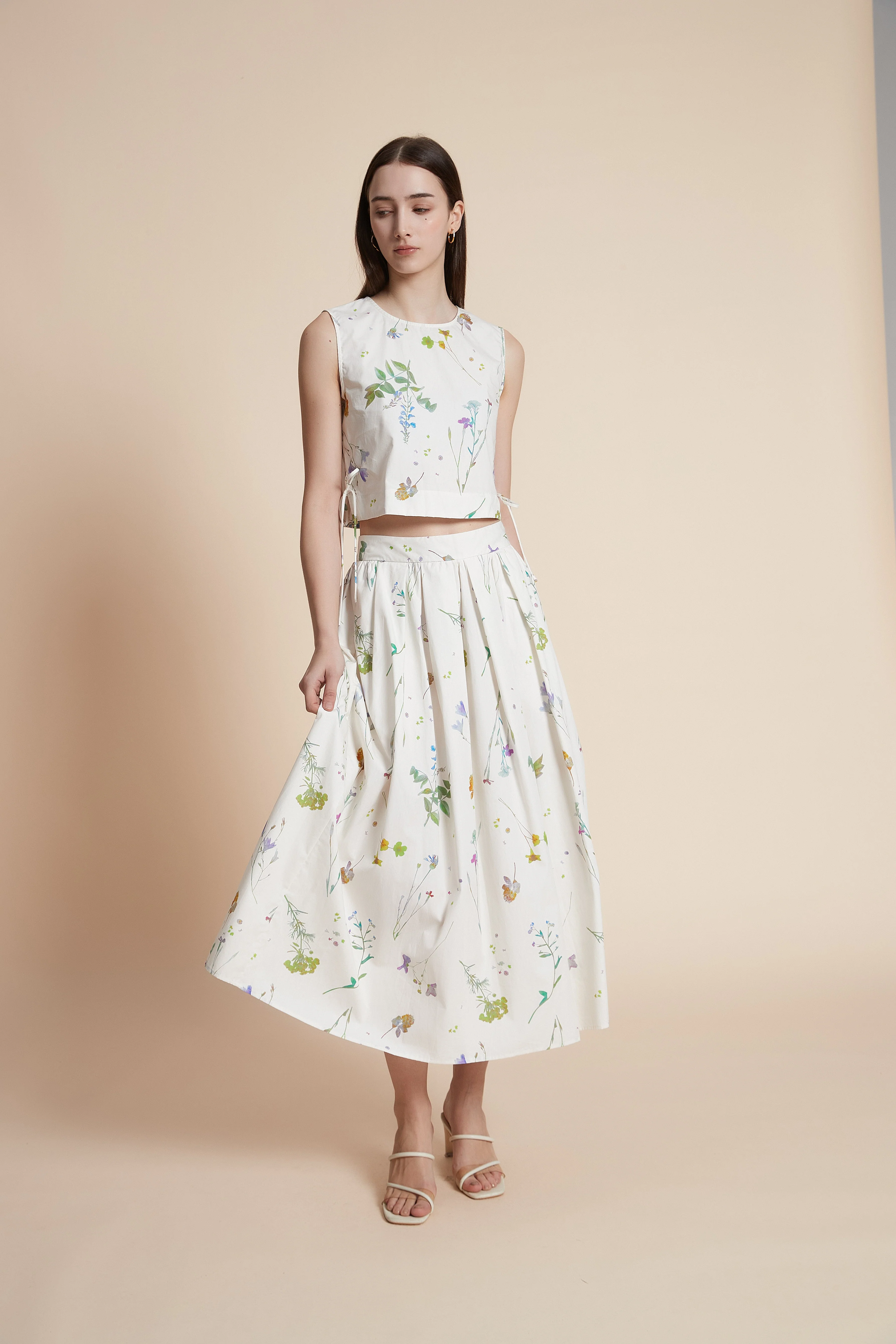 Floral Wide-Leg Midi Skirt - Image 2