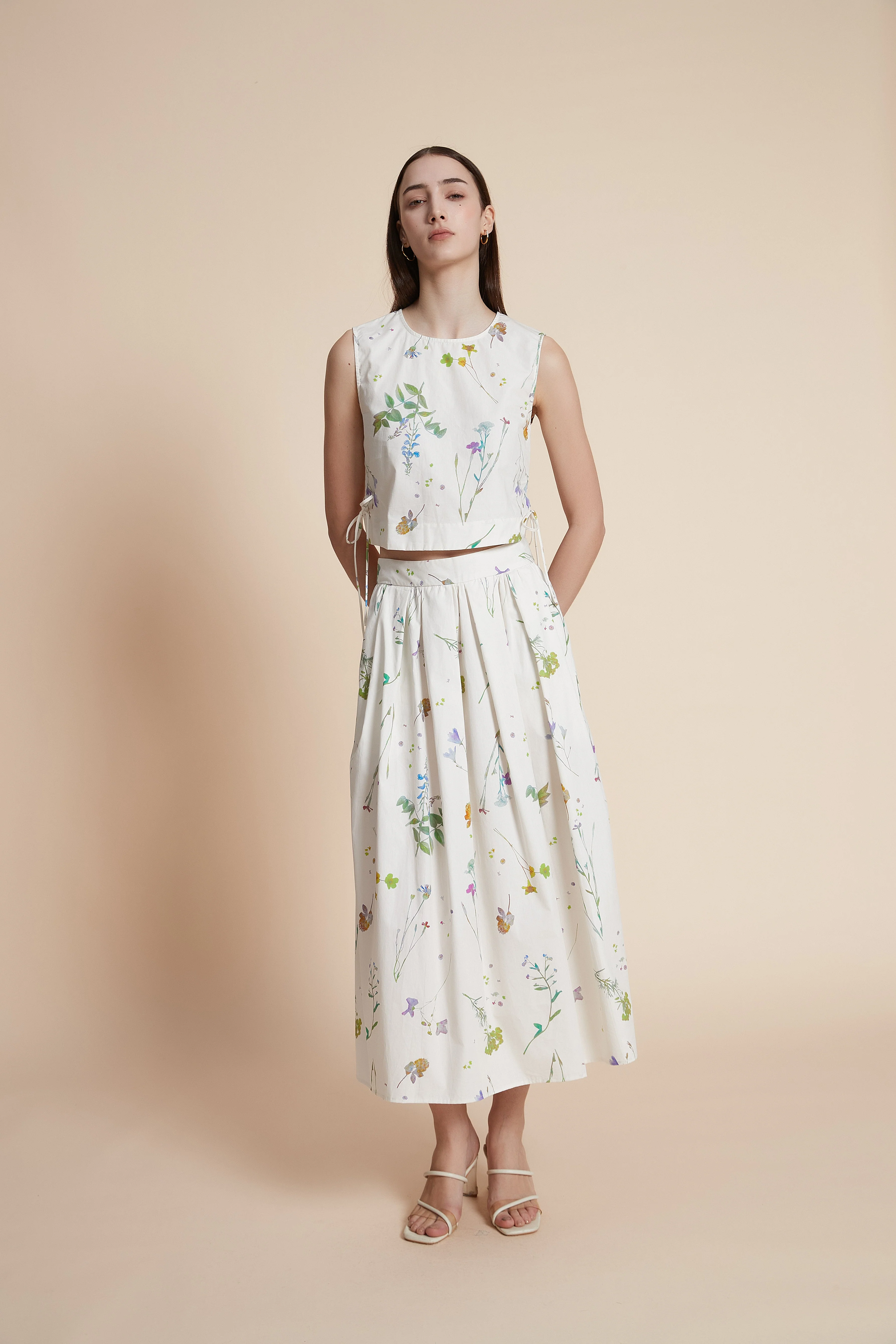 Floral Wide-Leg Midi Skirt - Image 4