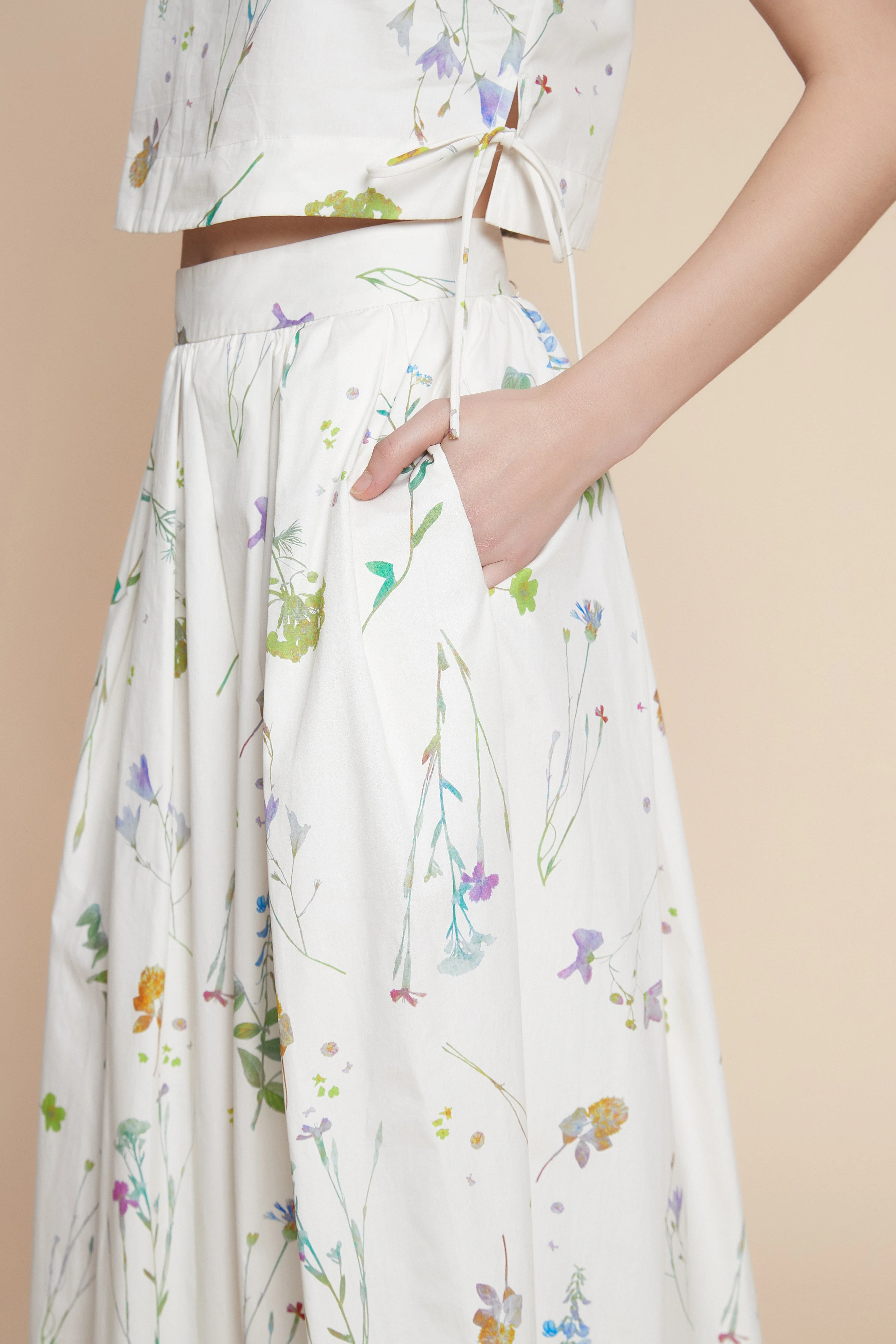 Floral Wide-Leg Midi Skirt - Image 7