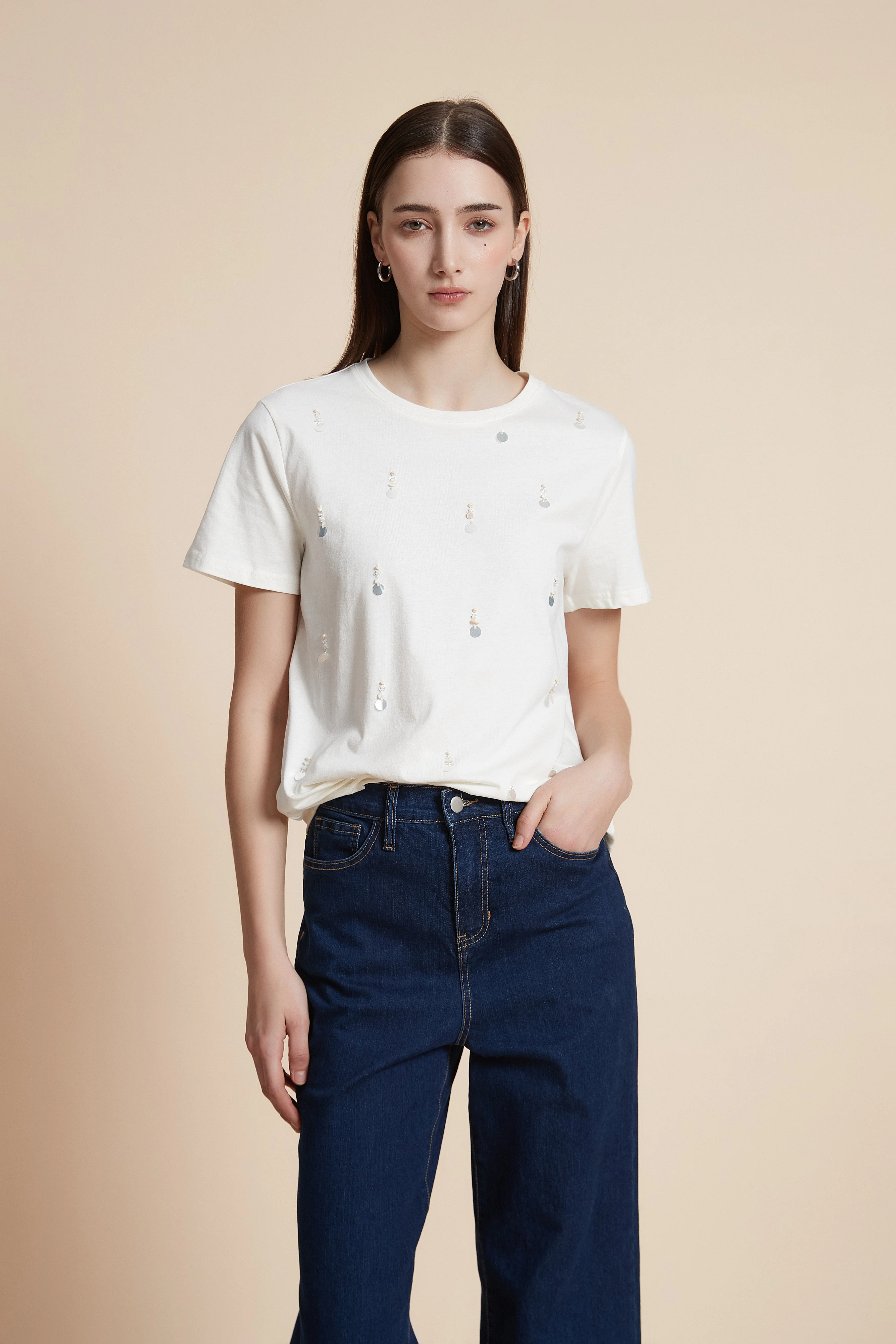Short-sleeved waist-length T-shirt - Image 5