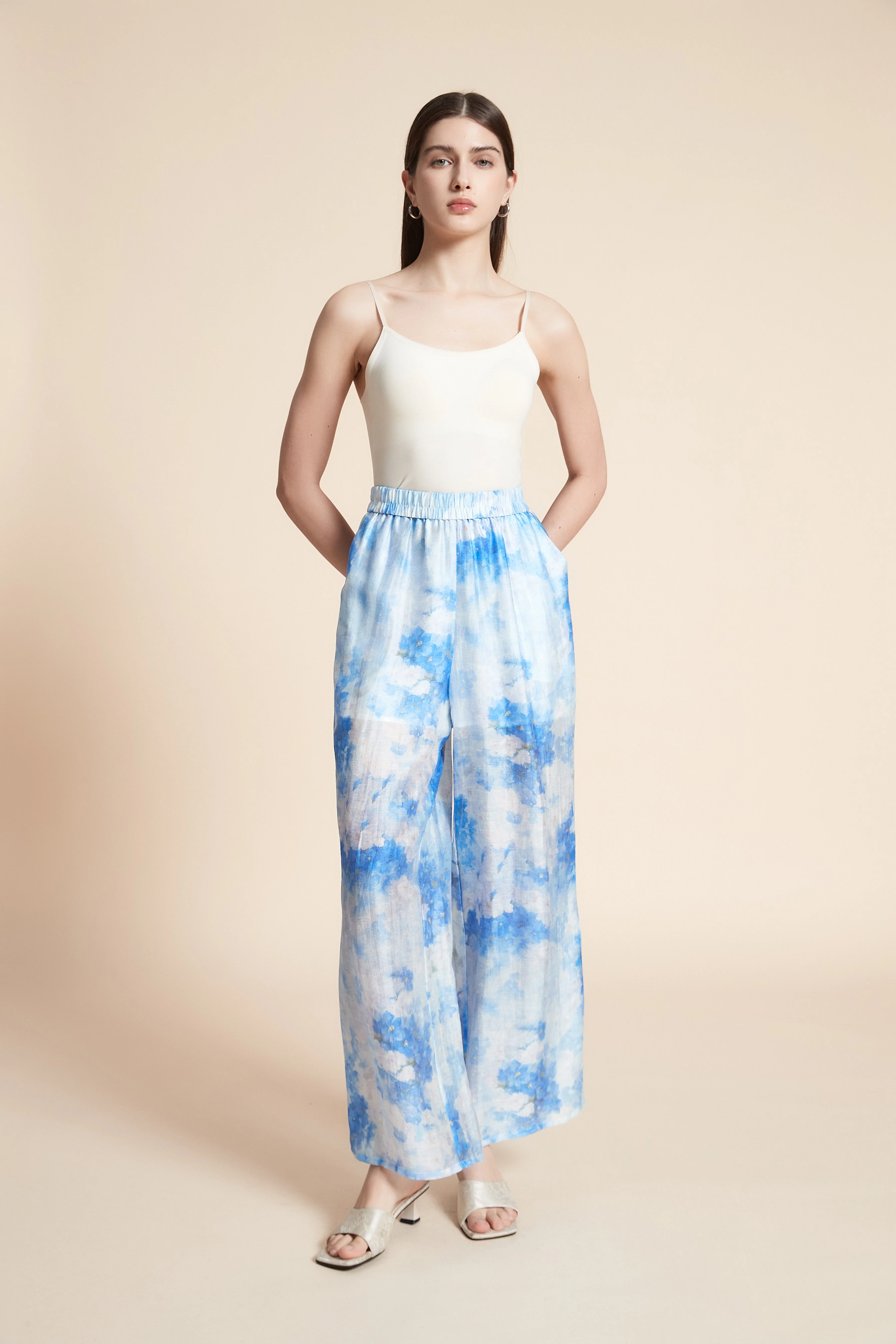 Wide Two-Tone Printed Pants - Image 3