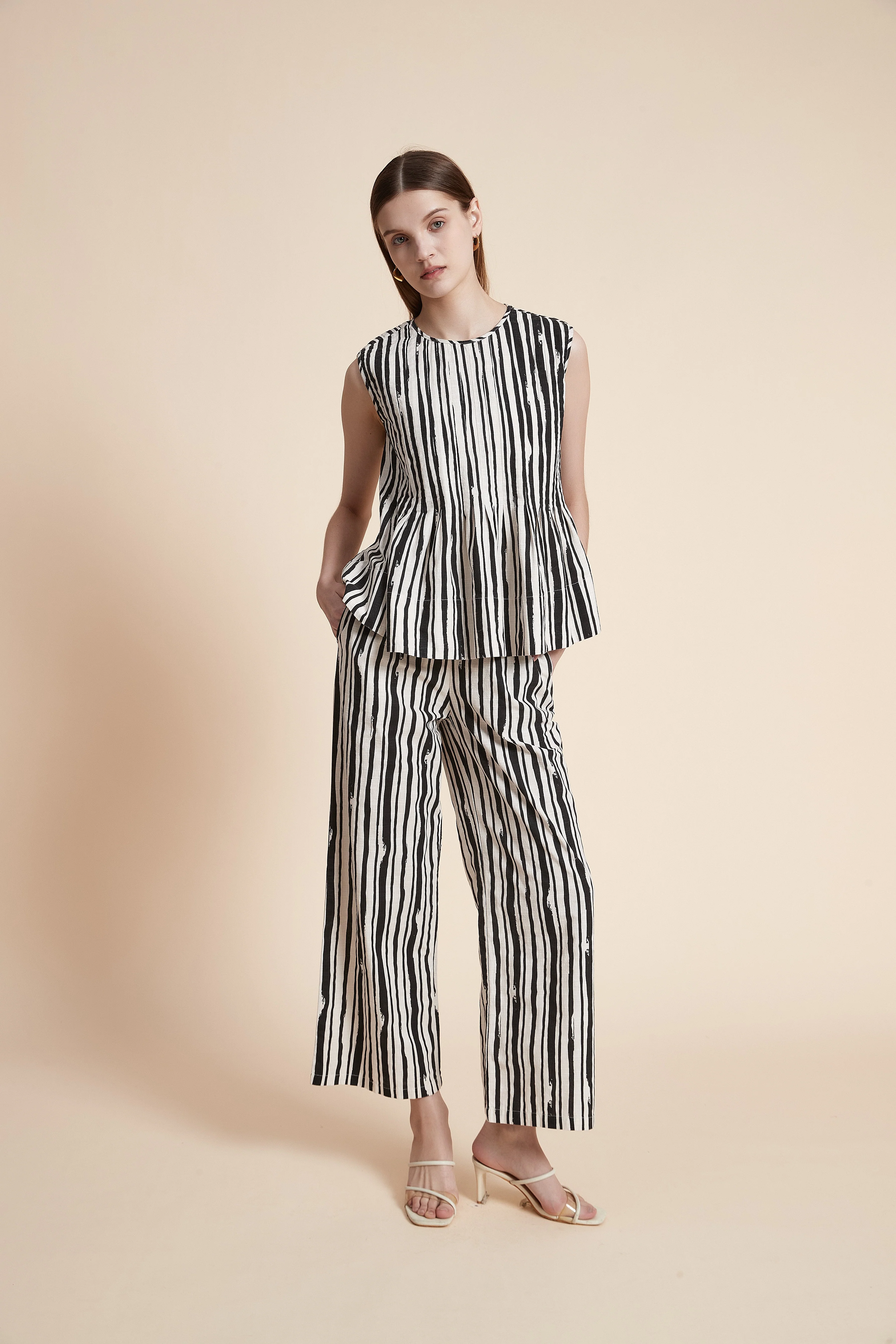 Striped Sleeveless Blouse - Image 2