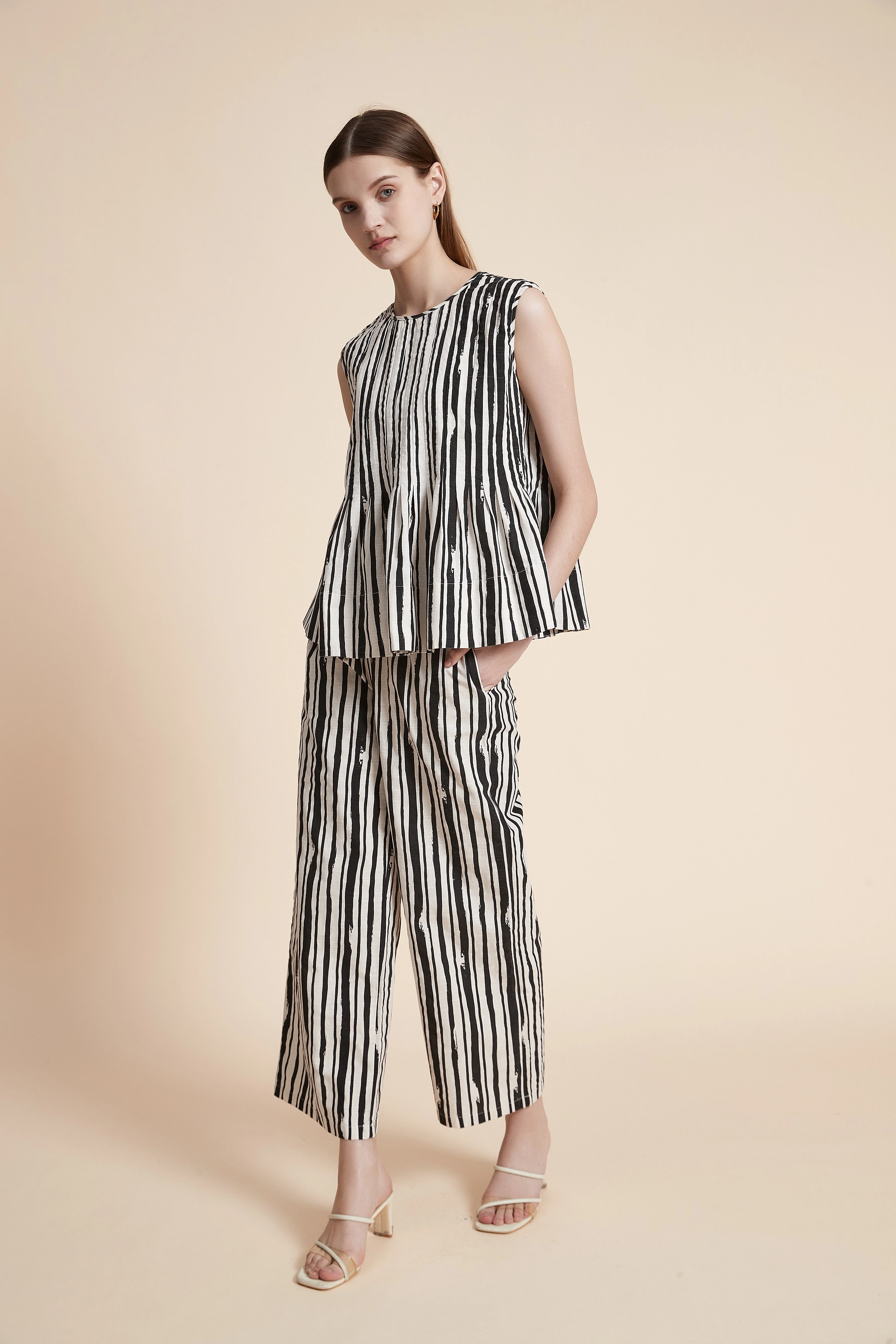 Striped Sleeveless Blouse - Image 4