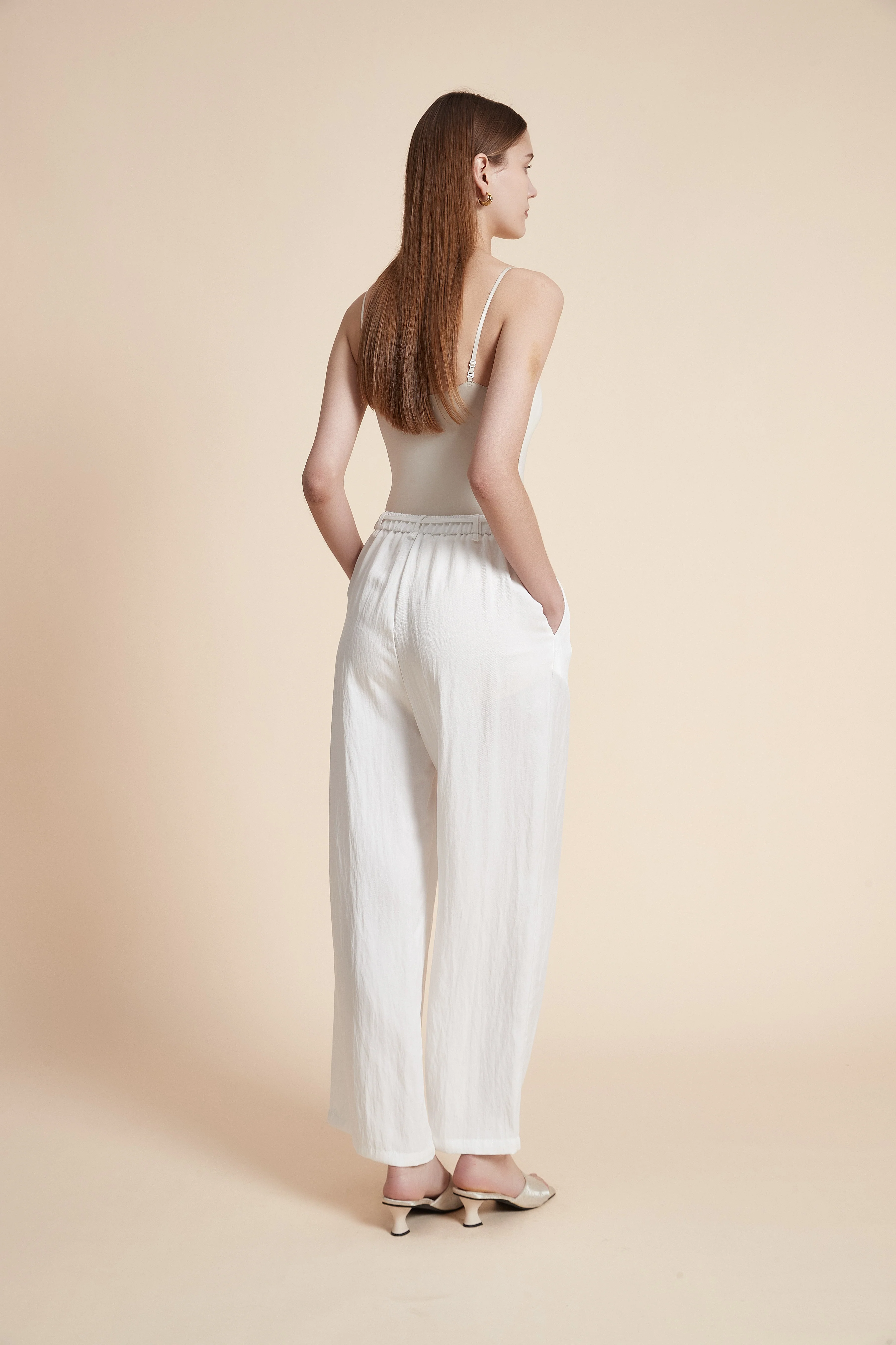 Solid Wide-Leg Long Pants - Image 5