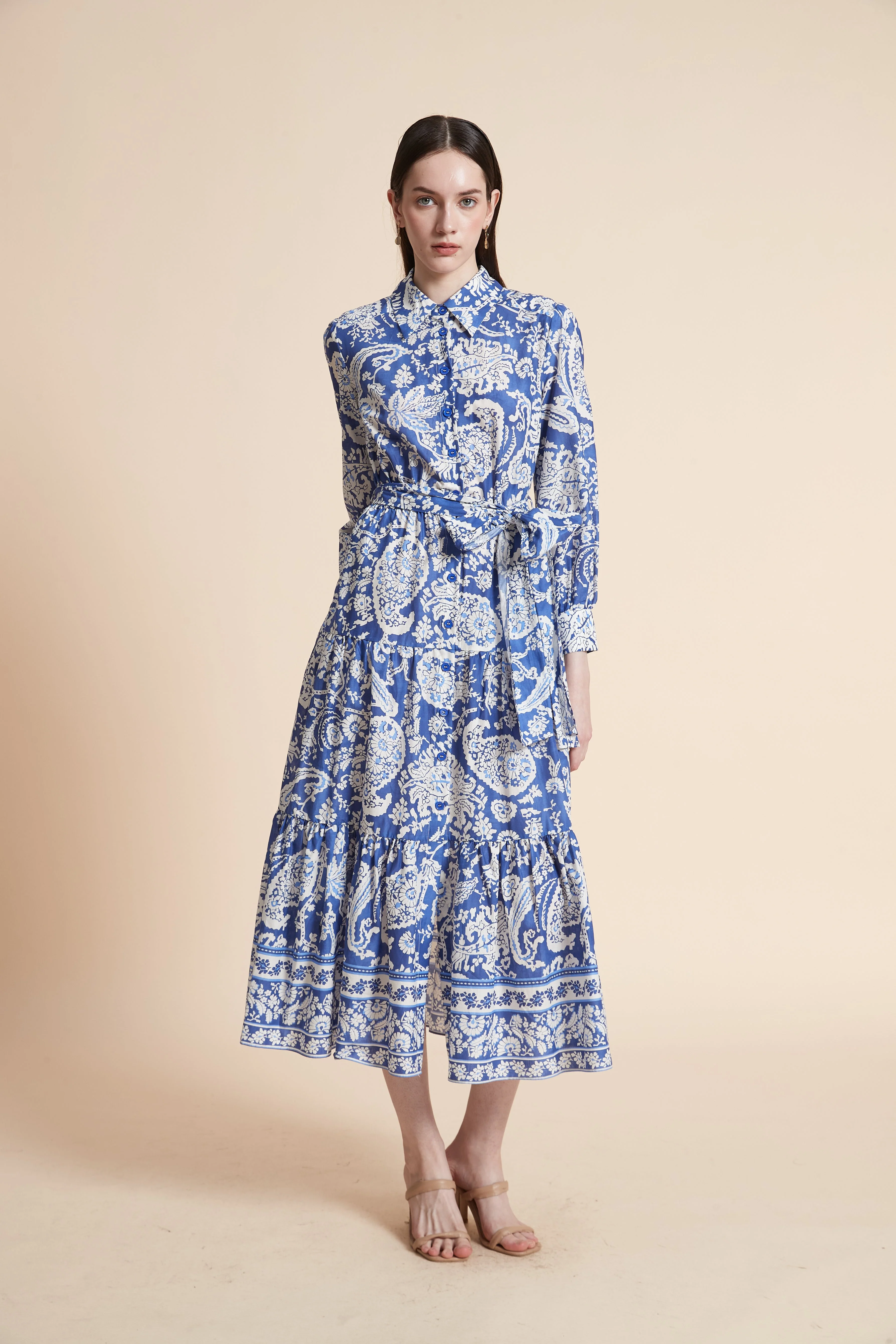 Printed Three-Quarter Sleeve Maxi Dress - Image 2