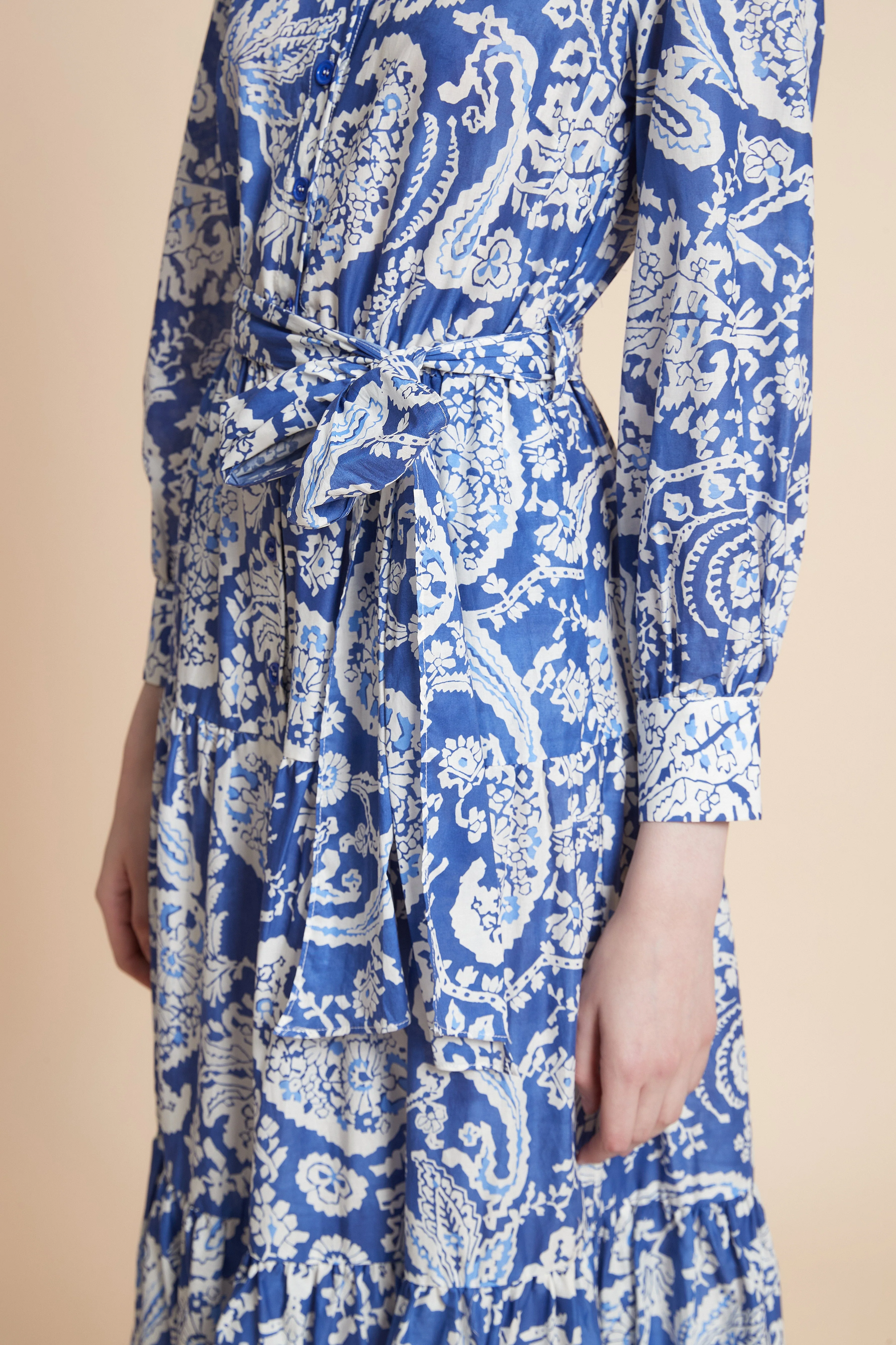Printed Three-Quarter Sleeve Maxi Dress - Image 6