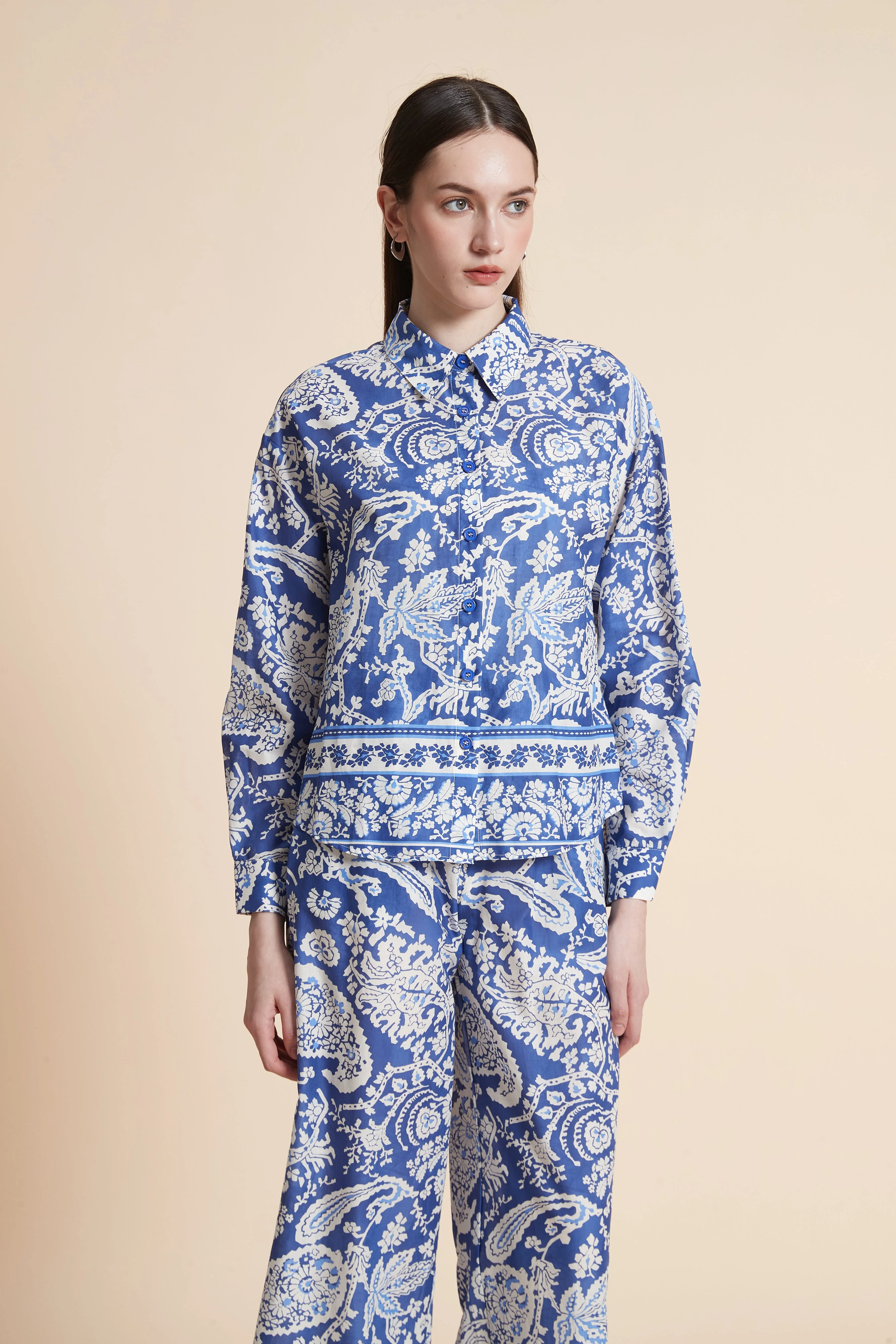 Long Sleeve Printed Blouse - Image 4