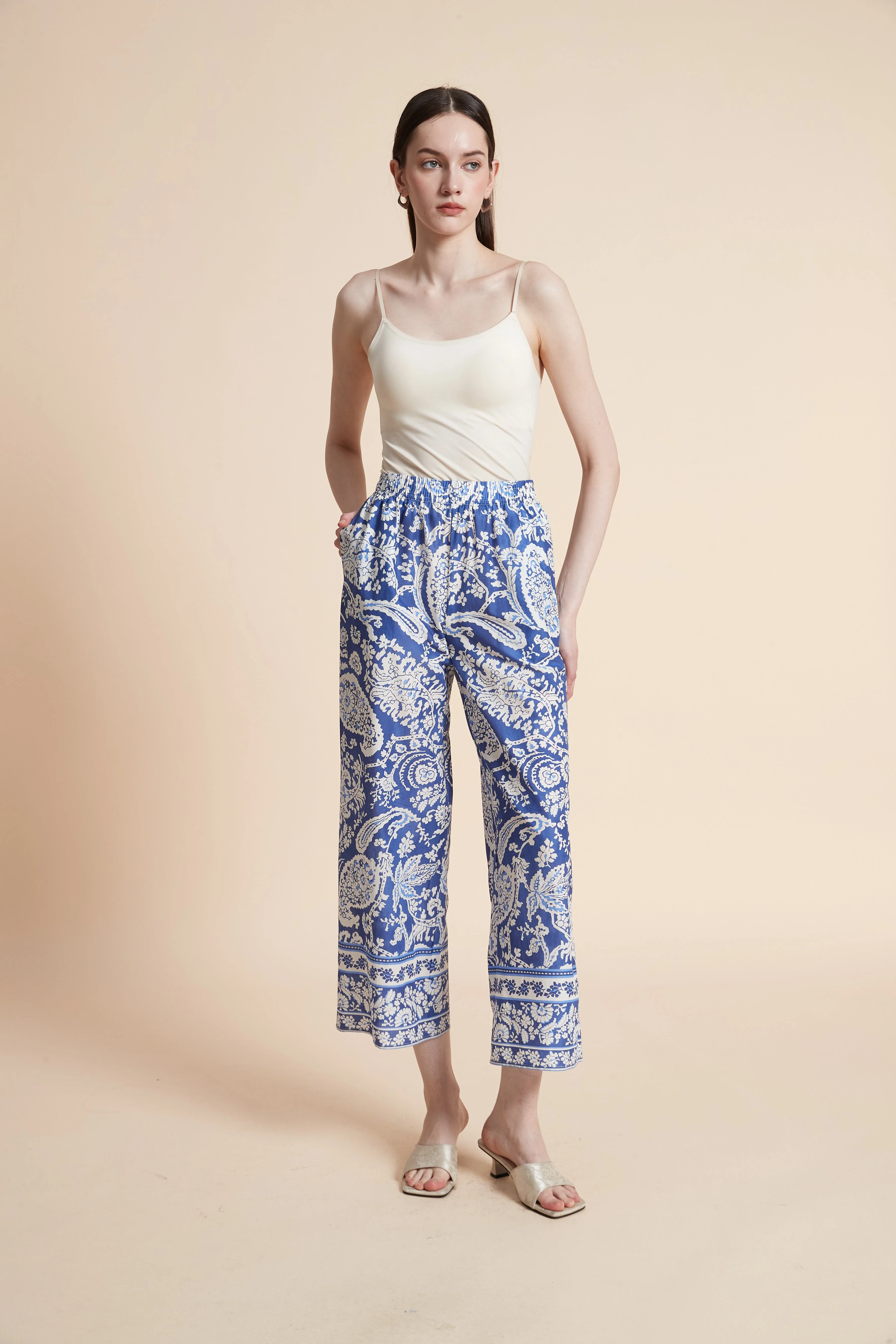 Wide Printed Long Pants