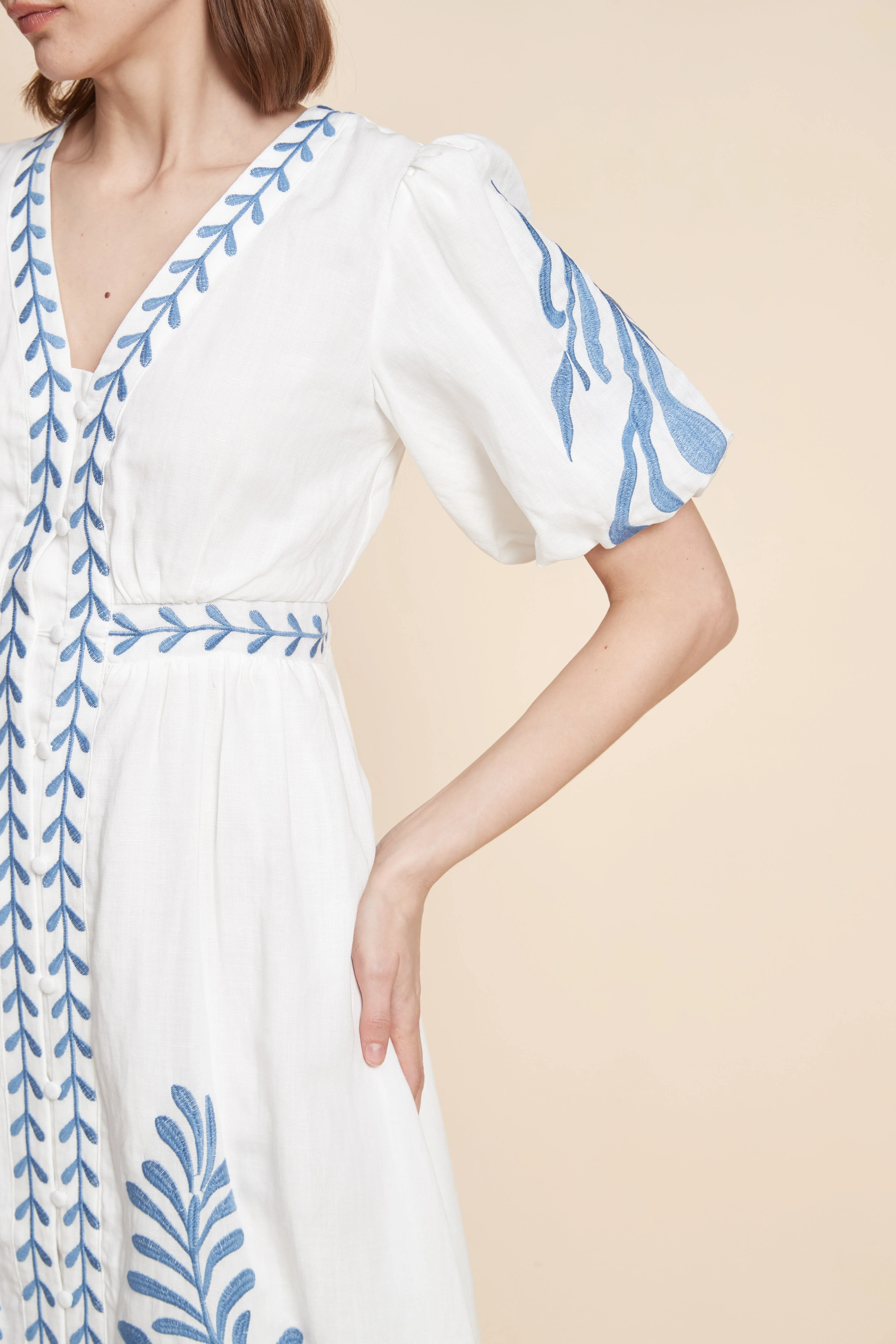 Print Midi Dress With Short Sleeves - Image 4