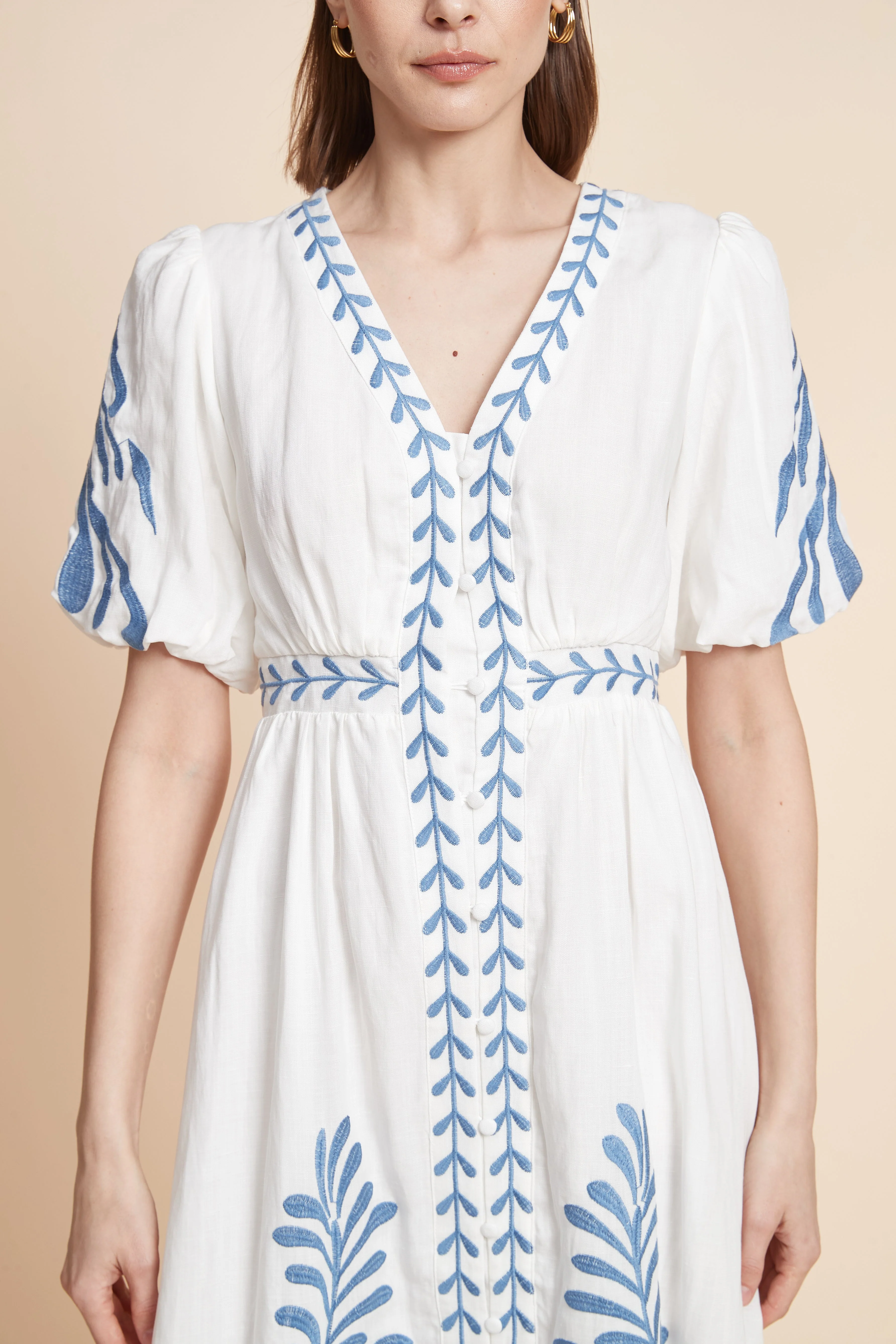 Print Midi Dress With Short Sleeves - Image 5