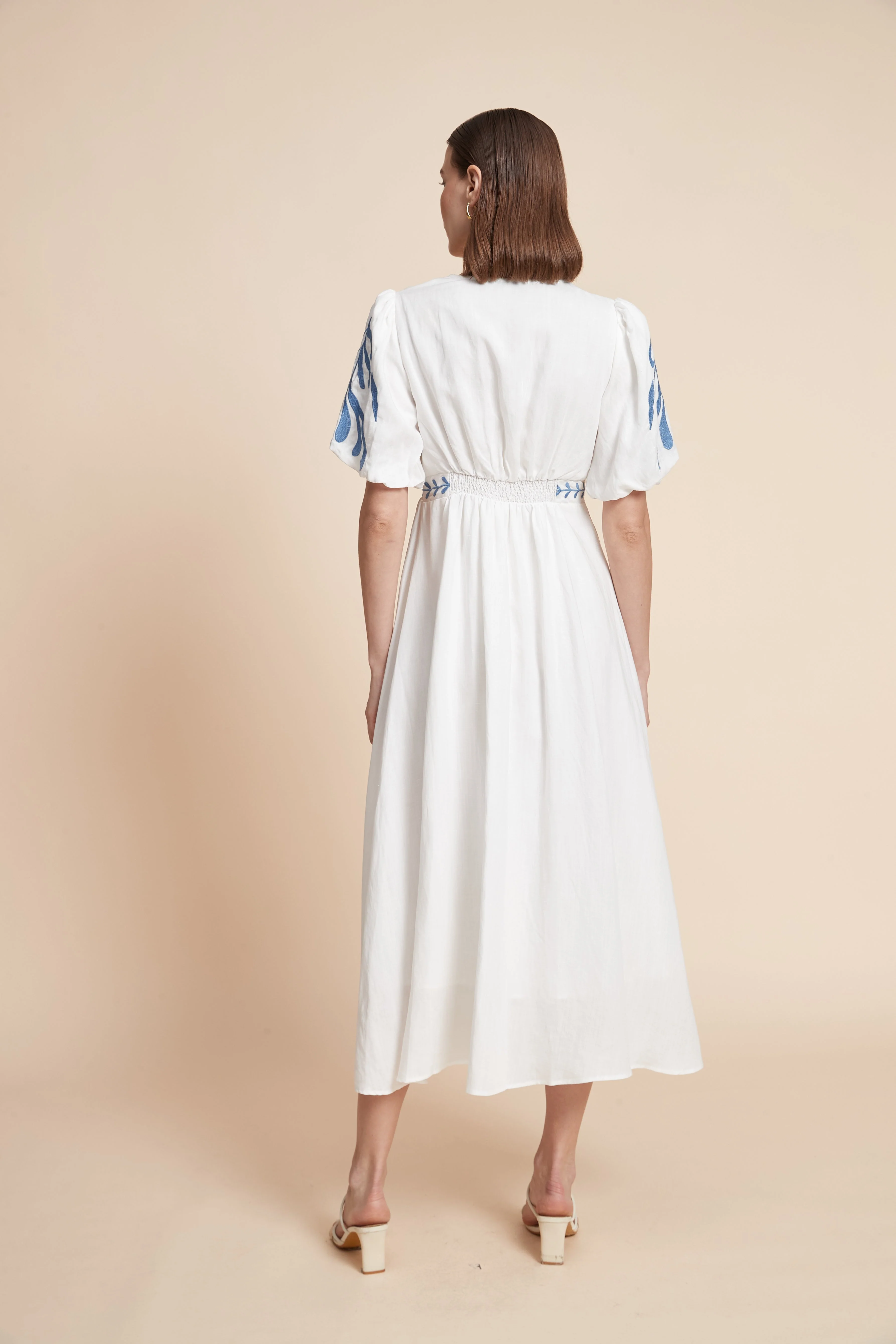 Print Midi Dress With Short Sleeves - Image 6