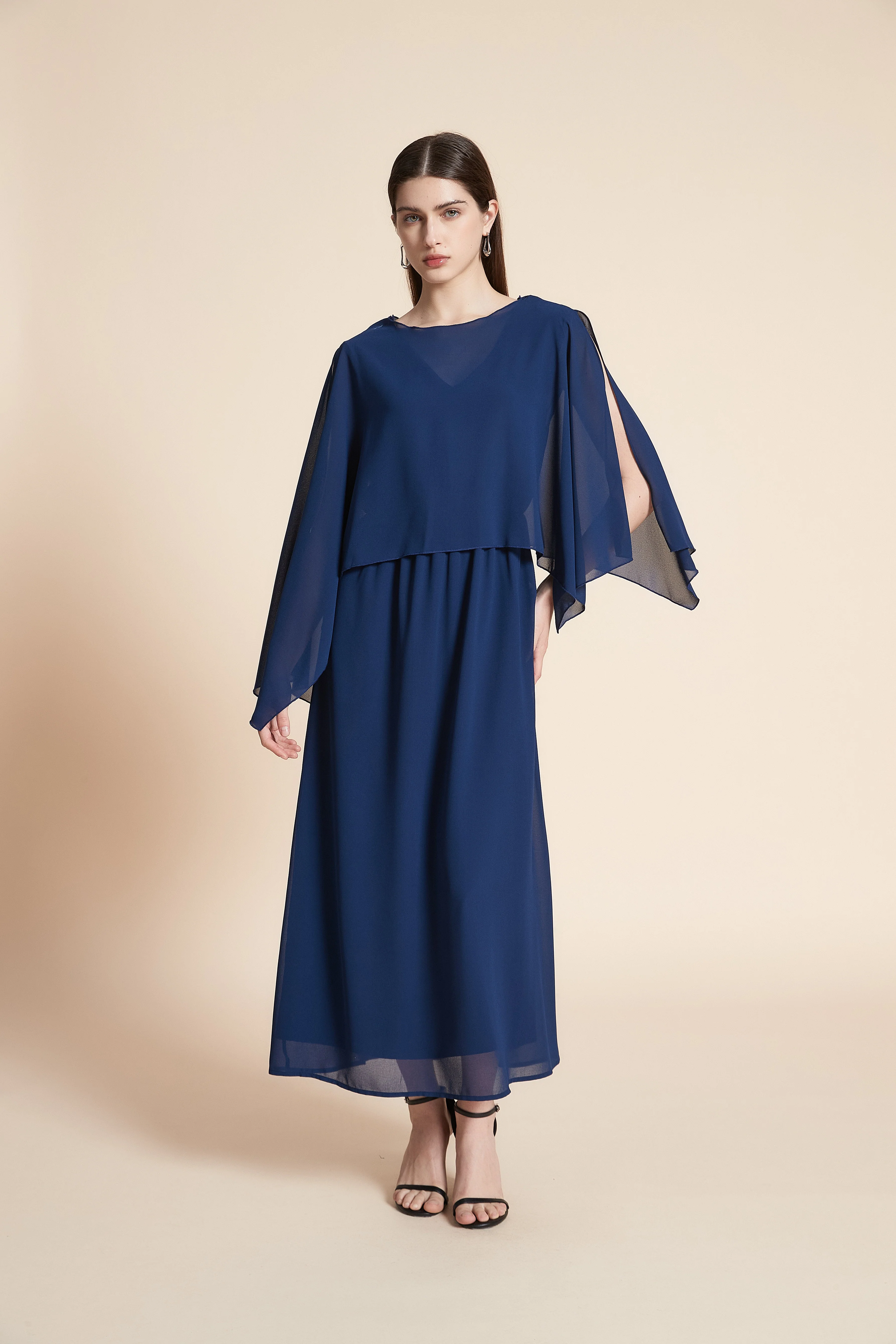 Plain Long Sleeve Maxi Dress