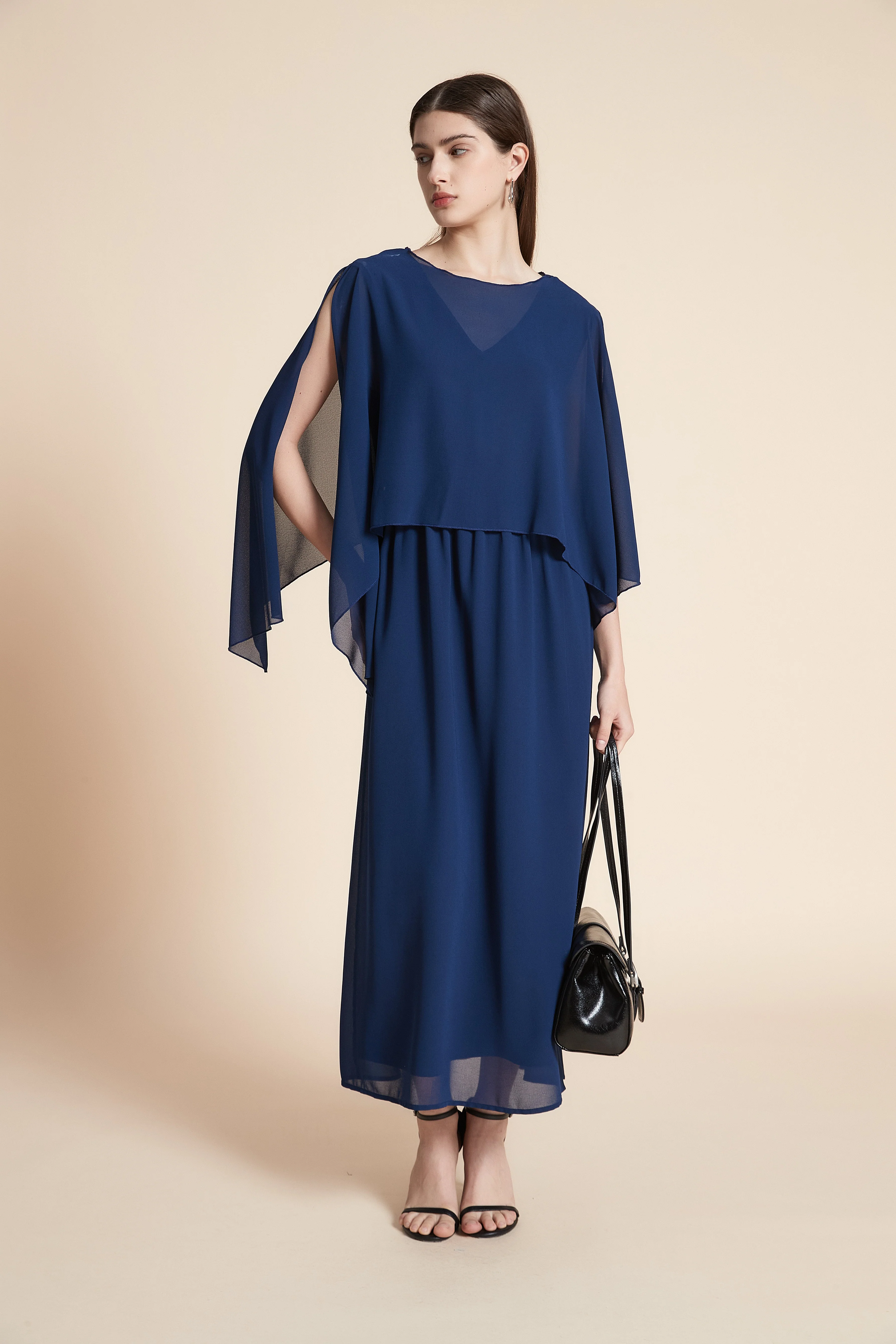 Plain Long Sleeve Maxi Dress - Image 2