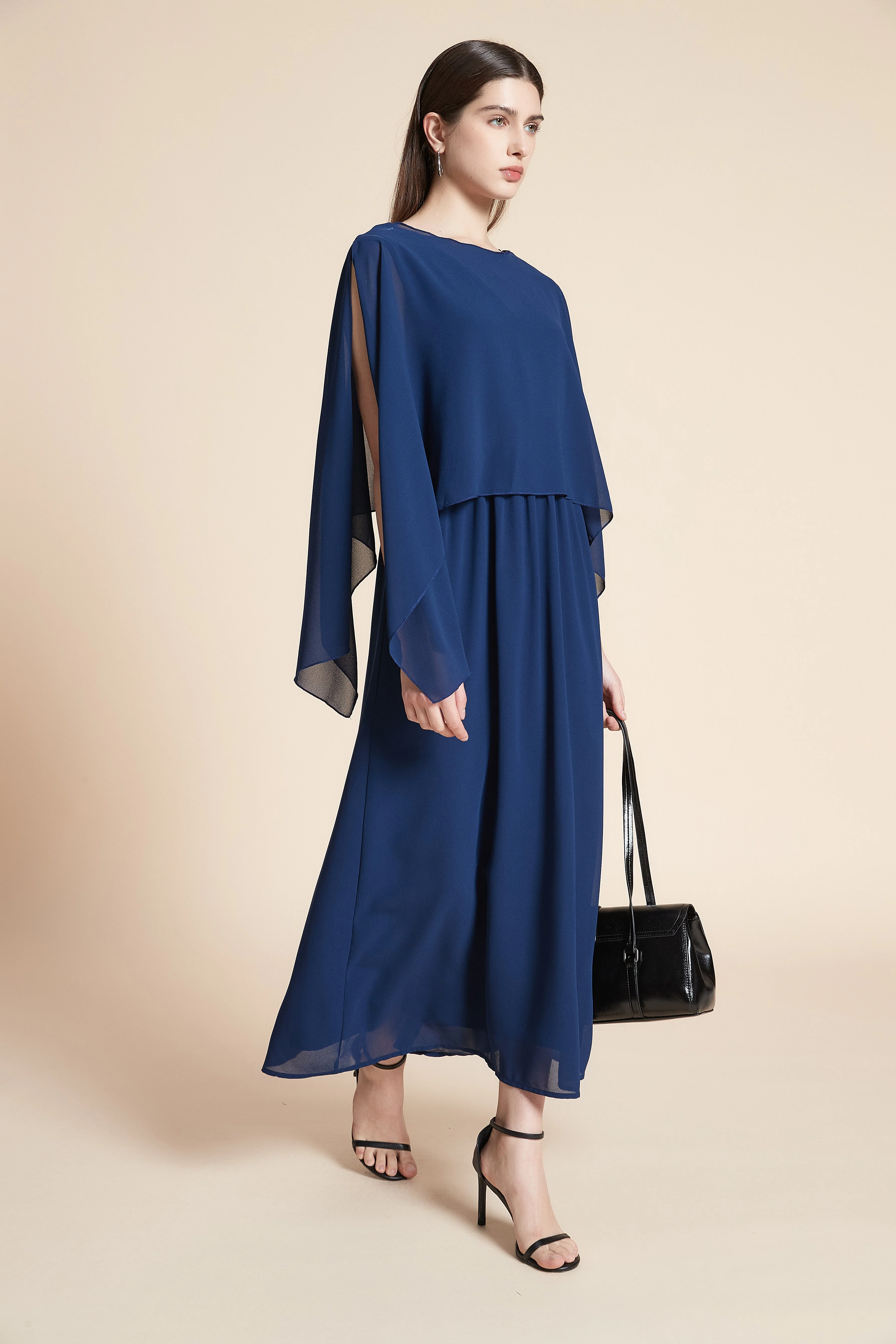 Plain Long Sleeve Maxi Dress - Image 3