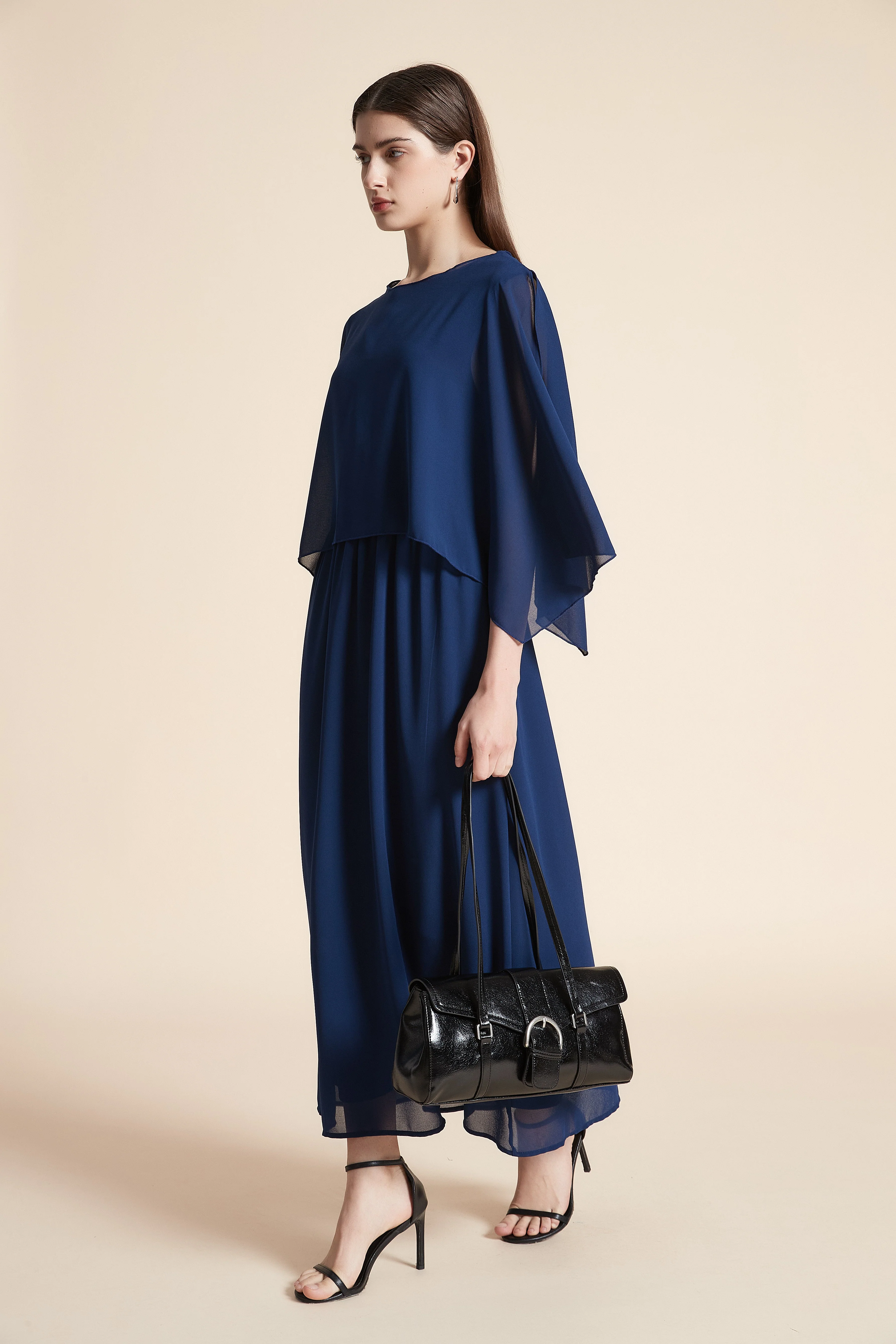 Plain Long Sleeve Maxi Dress - Image 4