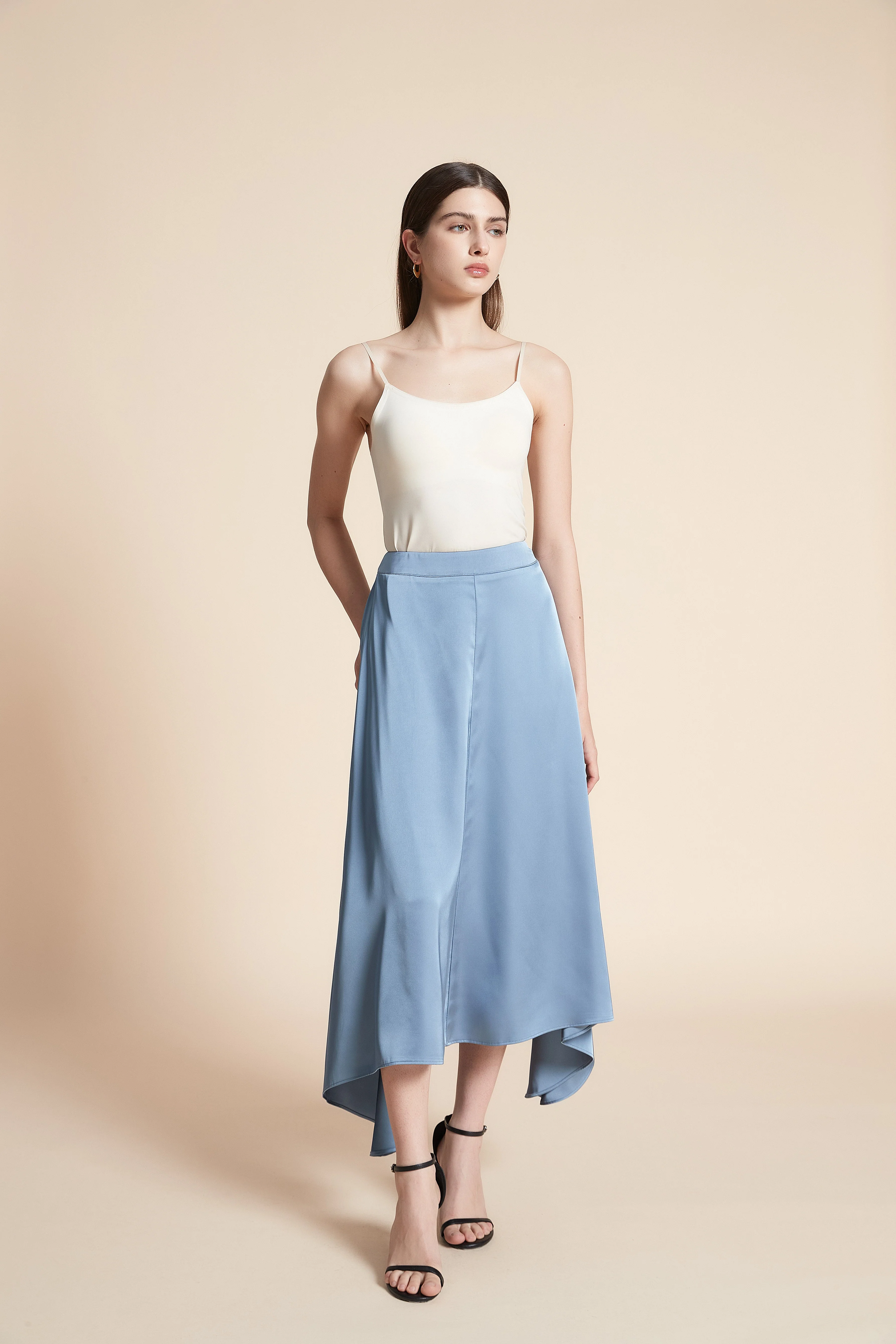 Solid Midi Skirt