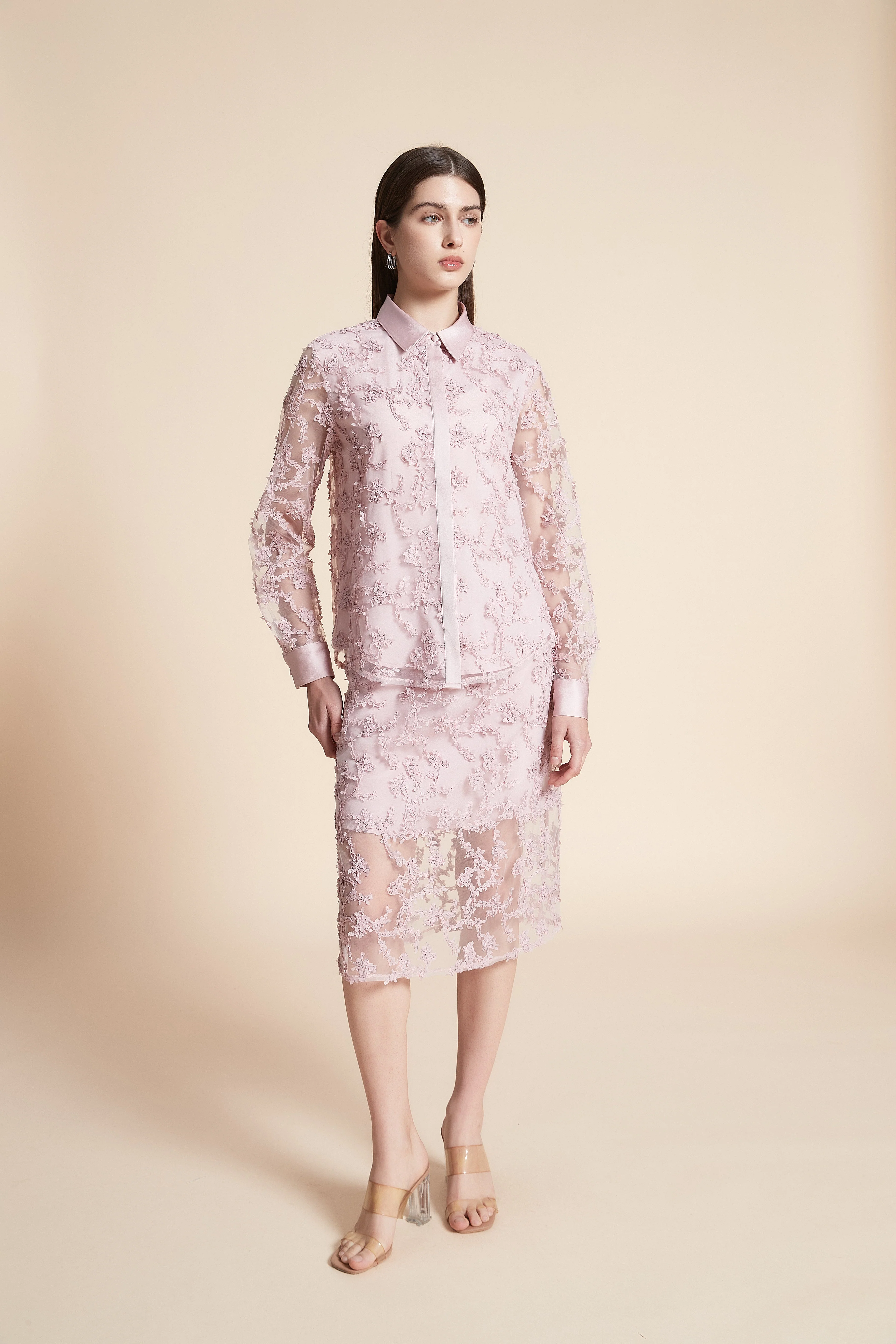 Embroidered Wide Midi Skirt - Image 4