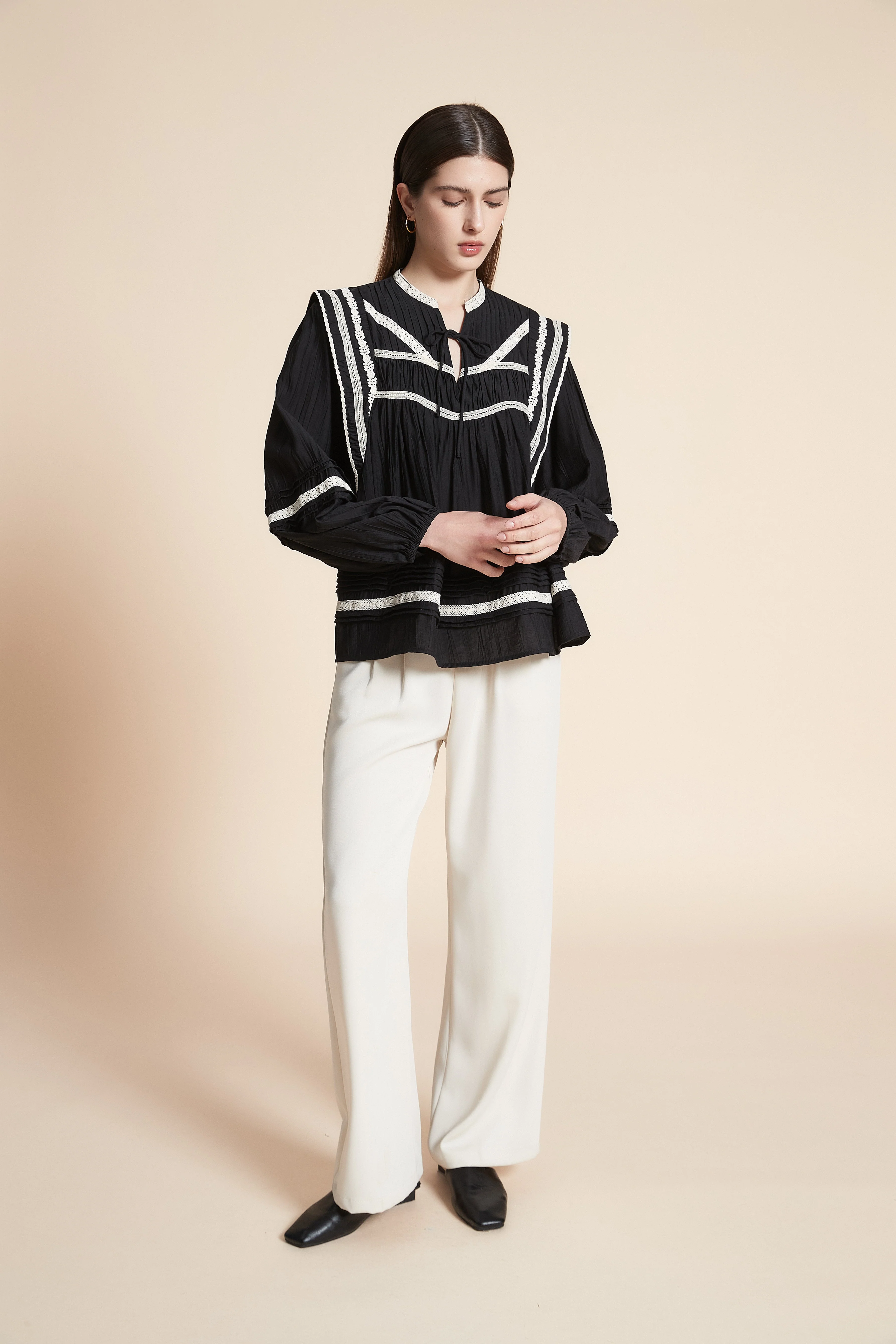 Long Sleeve Mid-Length Blouse - Image 3