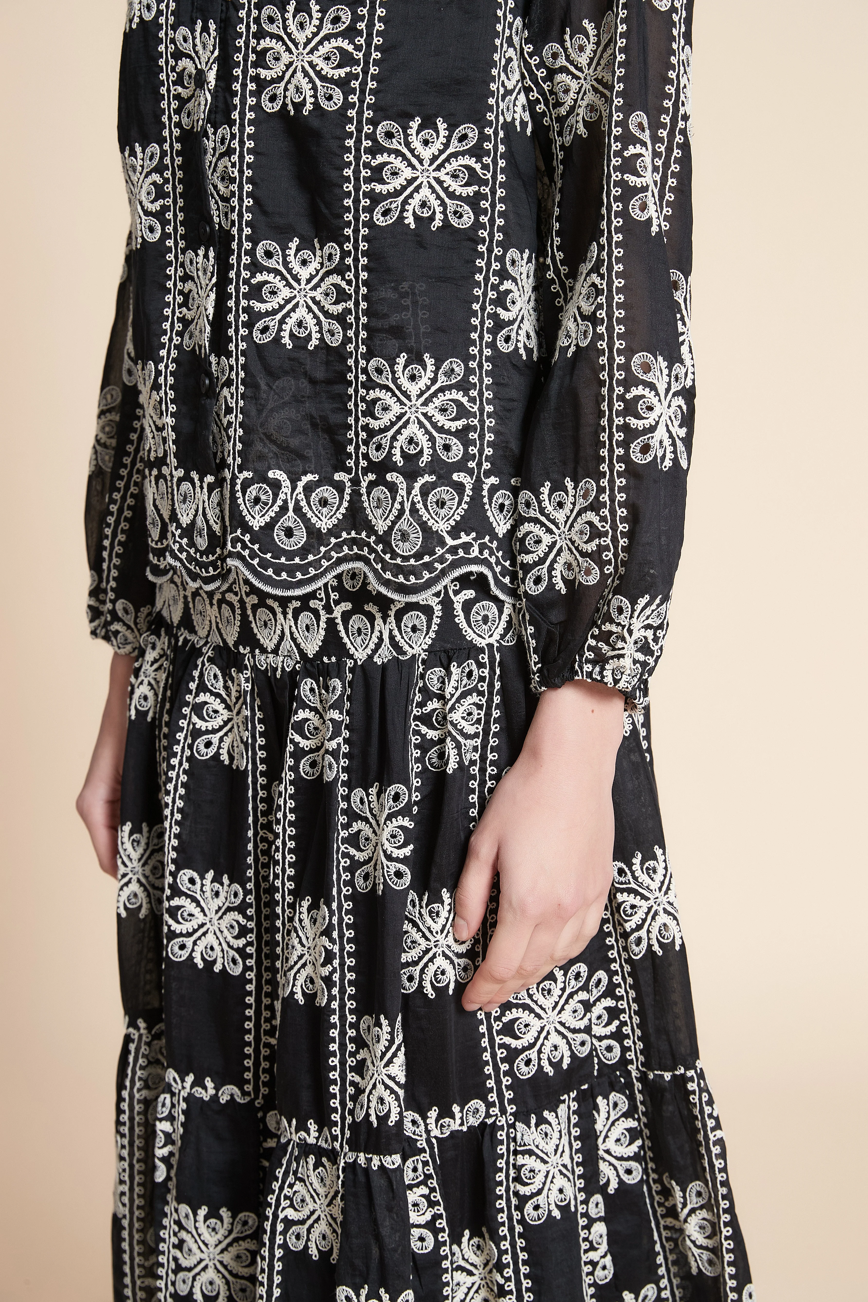 Long Sleeve Printed Midi Blouse - Image 6