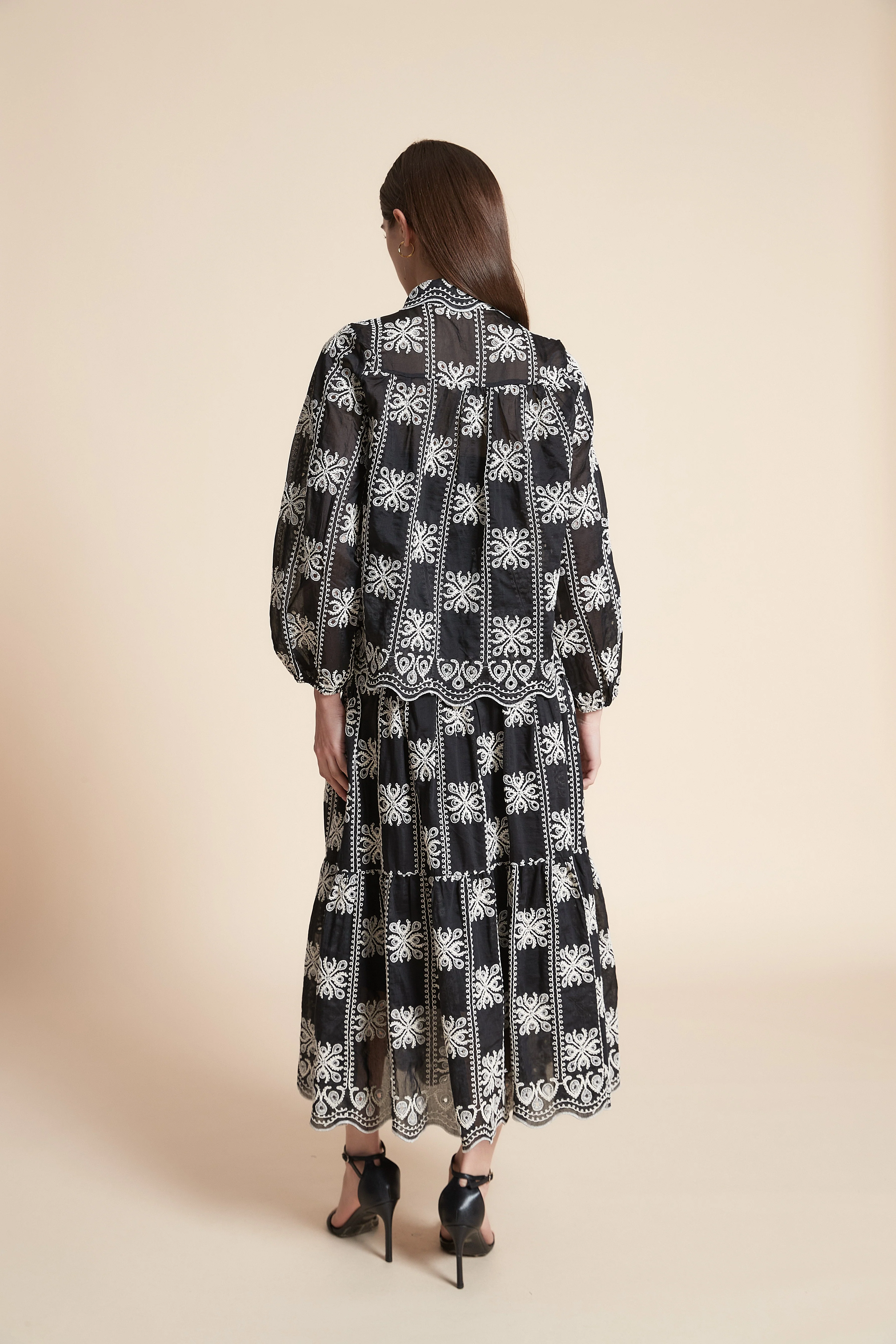 Long Sleeve Printed Midi Blouse - Image 7