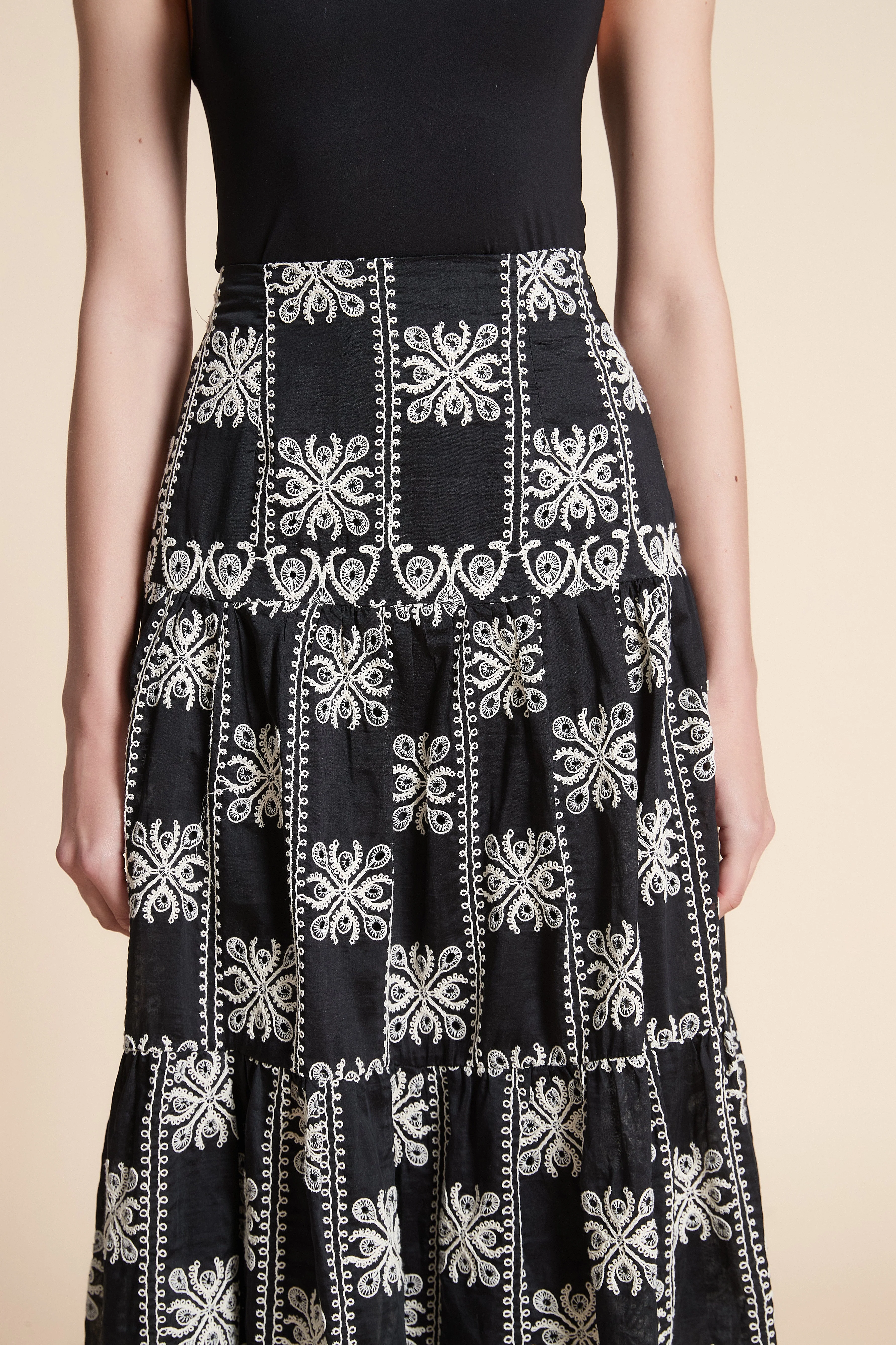Wide Flared Midi Skirt - Image 5