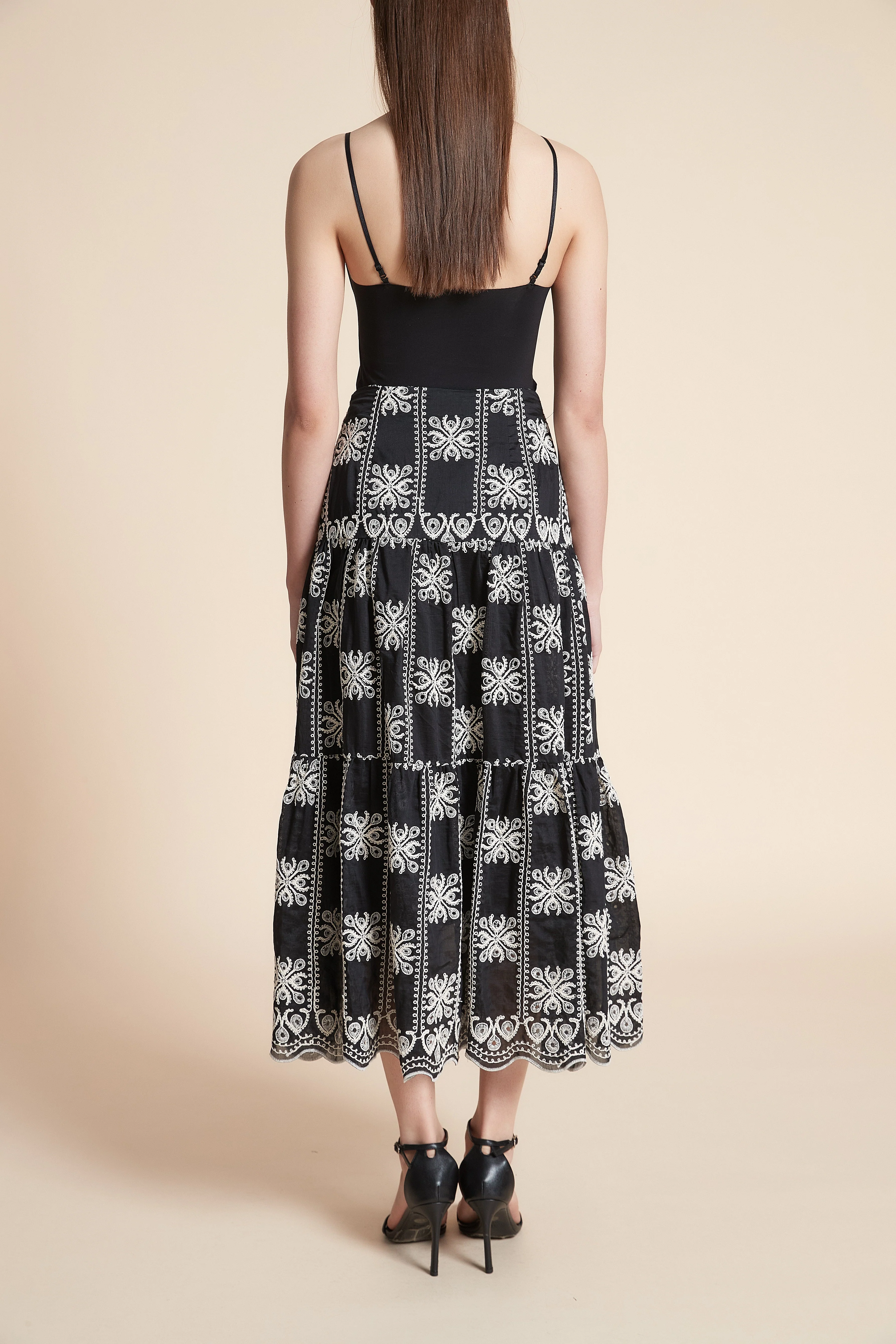 Wide Flared Midi Skirt - Image 7