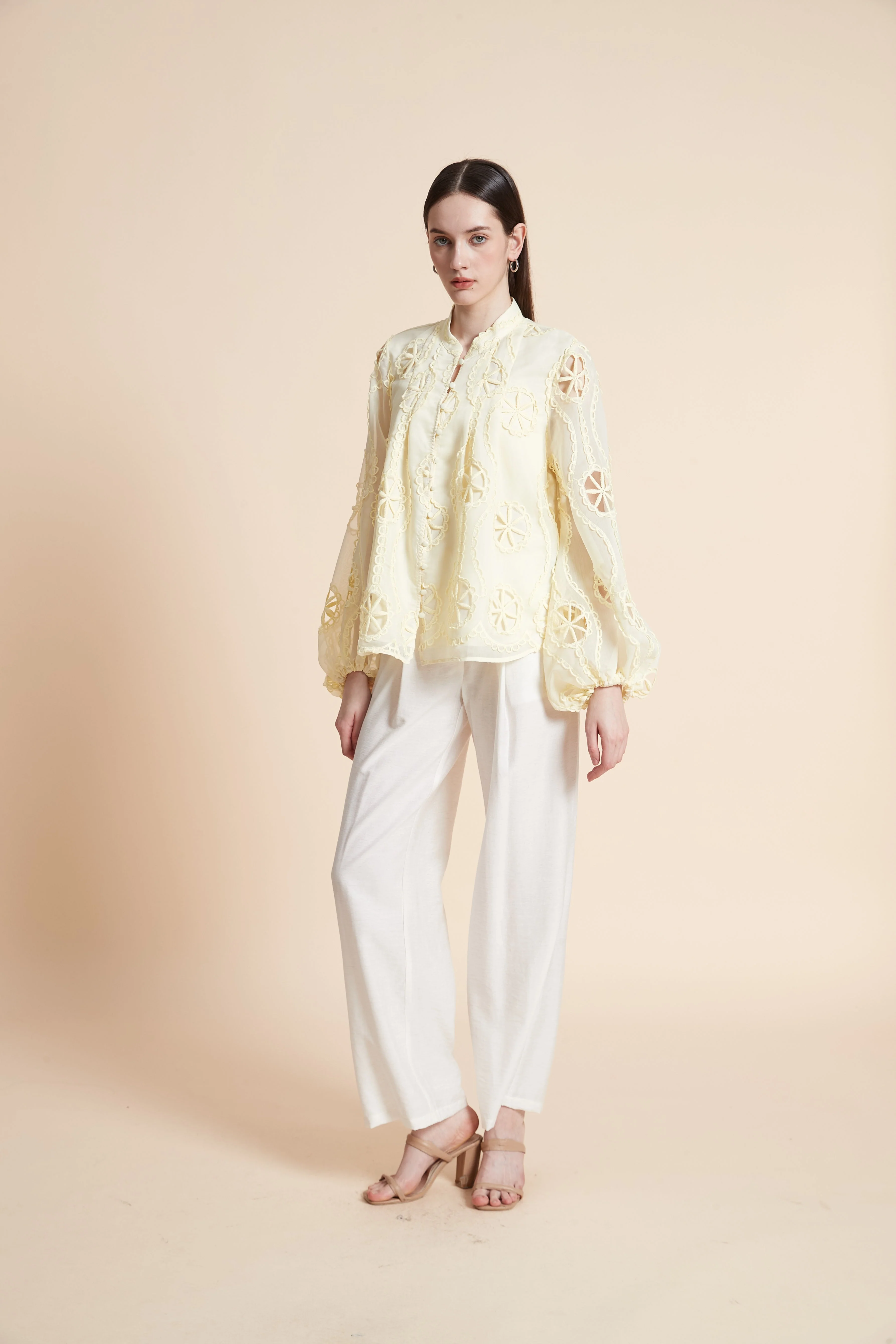 Embroidered Long Sleeve Blouse - Image 2