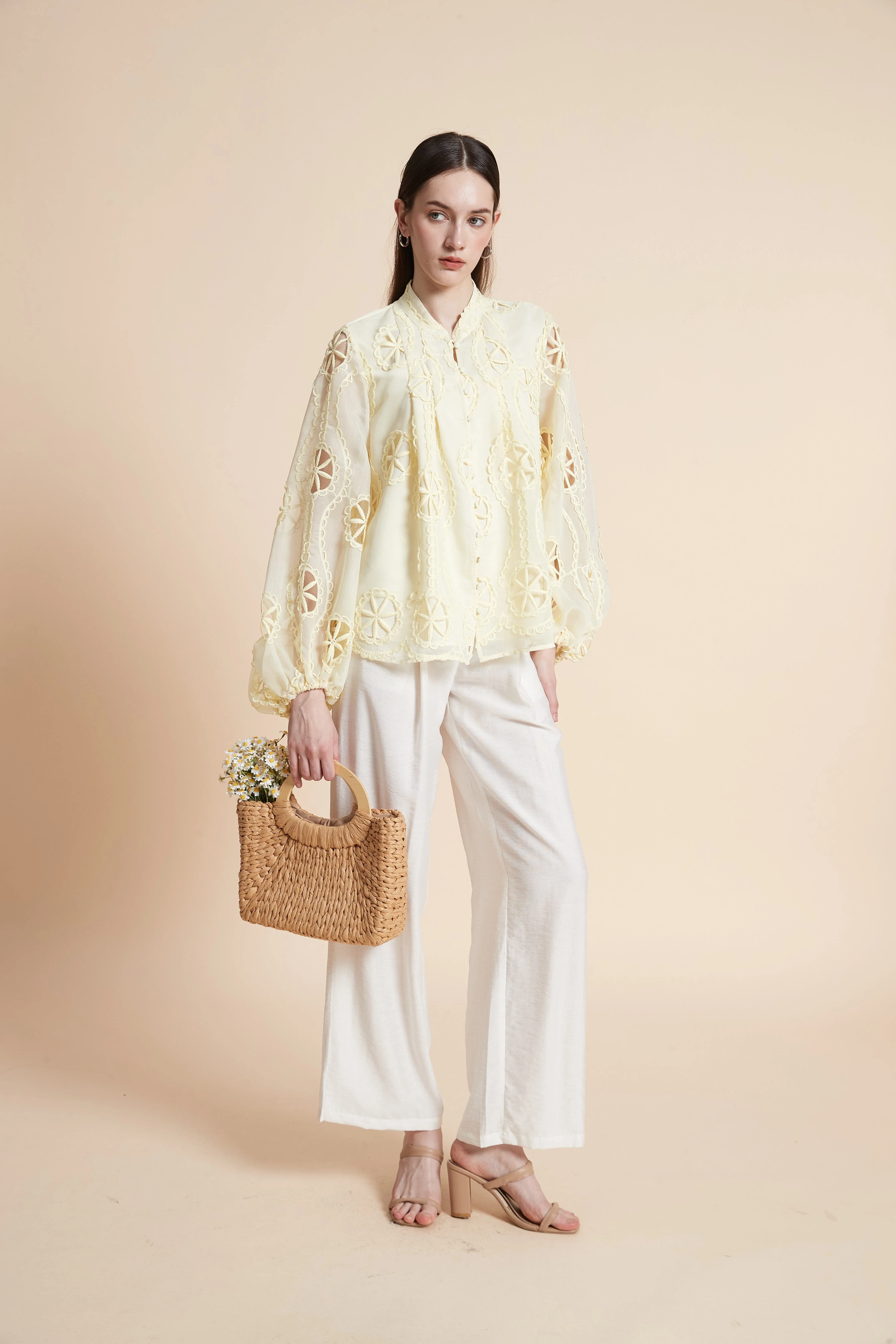 Embroidered Long Sleeve Blouse - Image 3