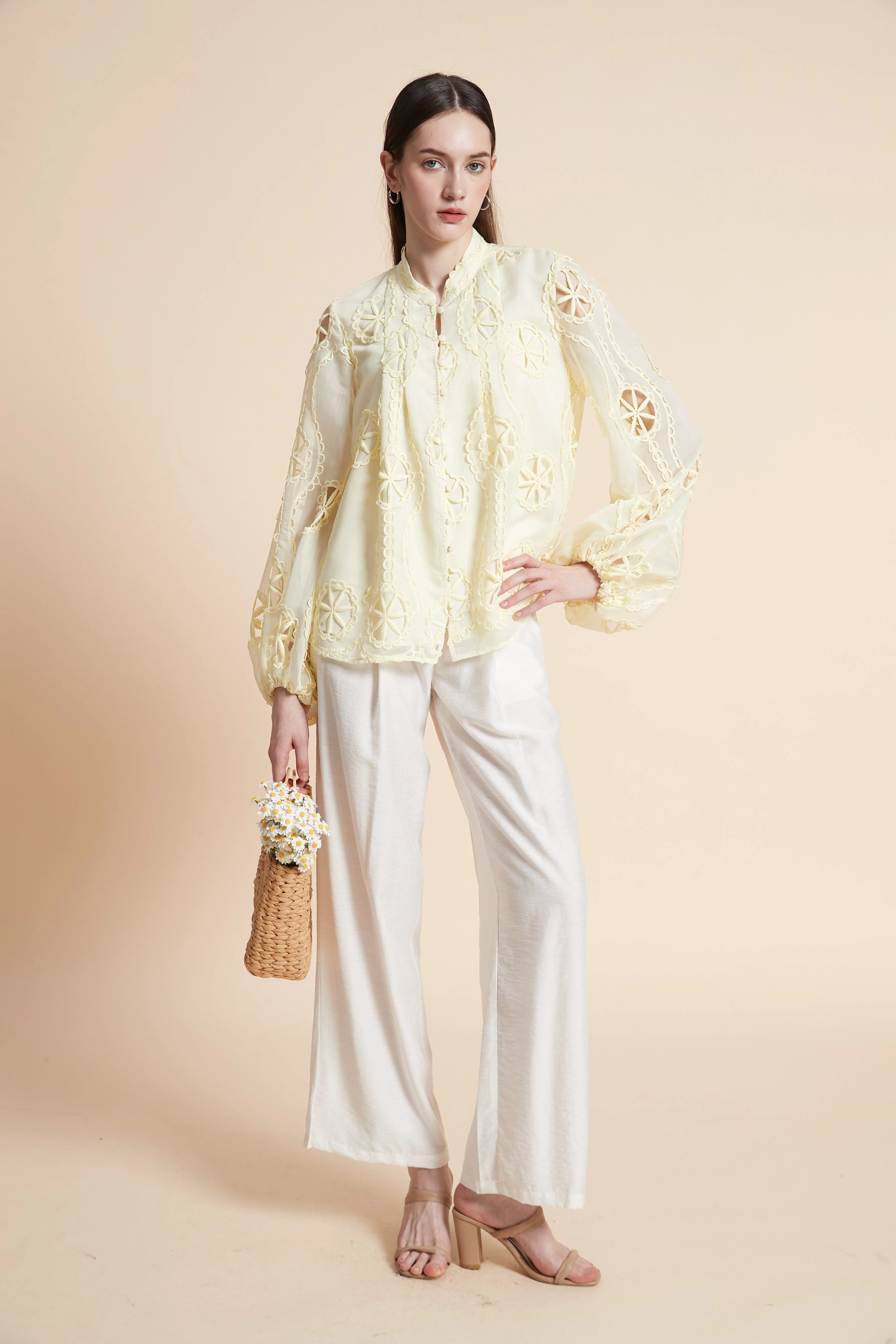 Embroidered Long Sleeve Blouse - Image 4