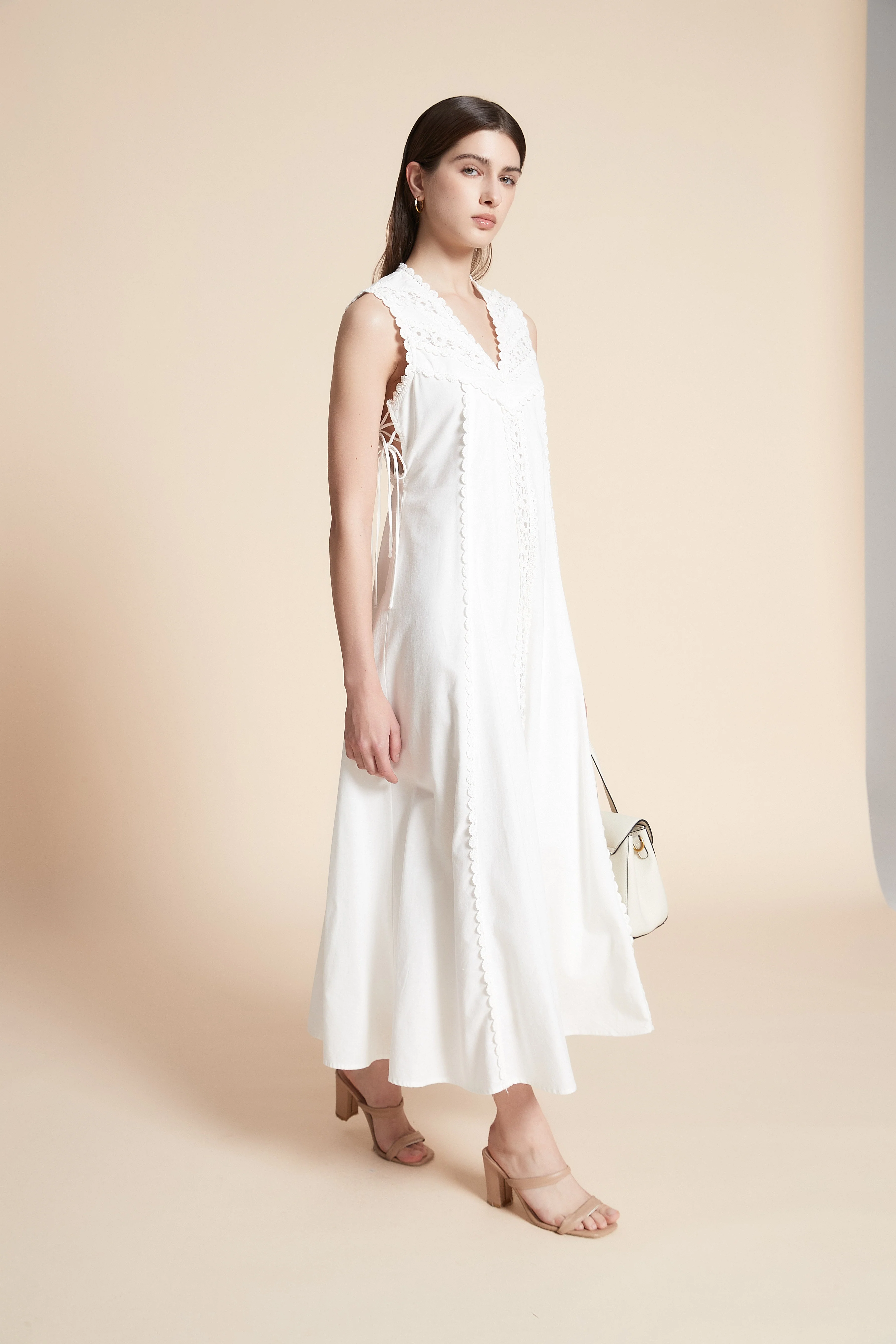 Lace Detail Sleeveless Midi Dress - Image 4