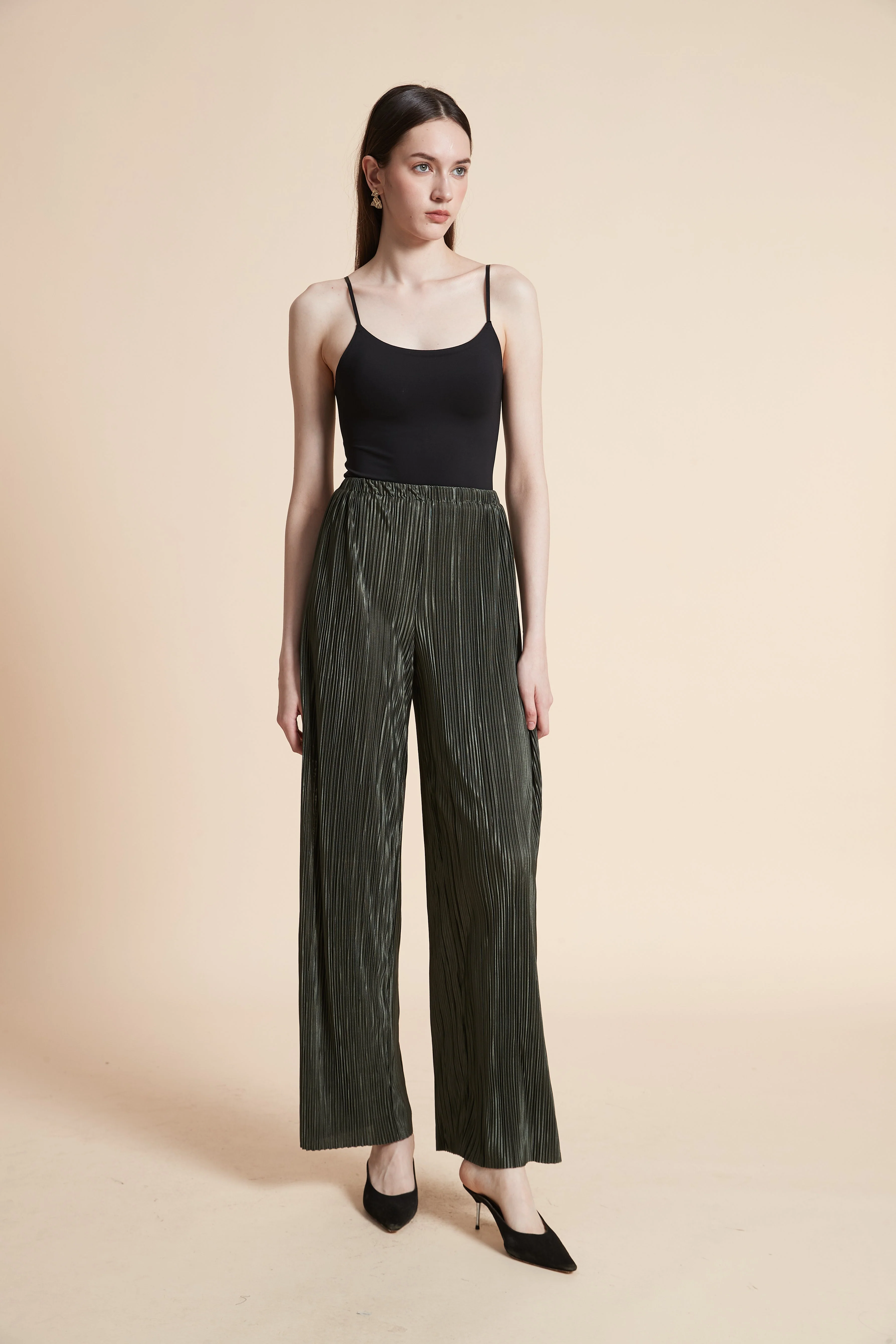 Shiny Solid Long Pants - Image 2