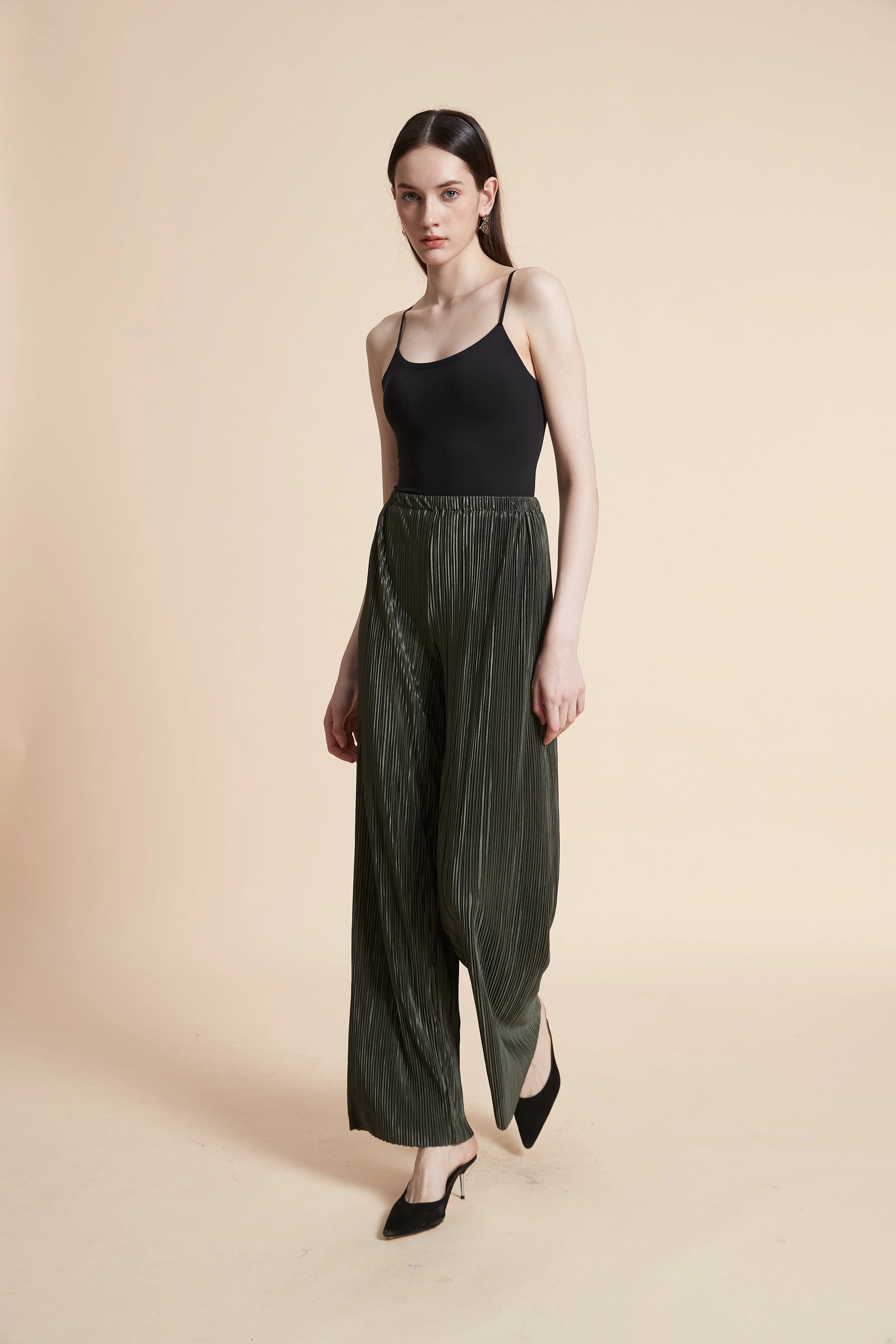 Shiny Solid Long Pants - Image 3