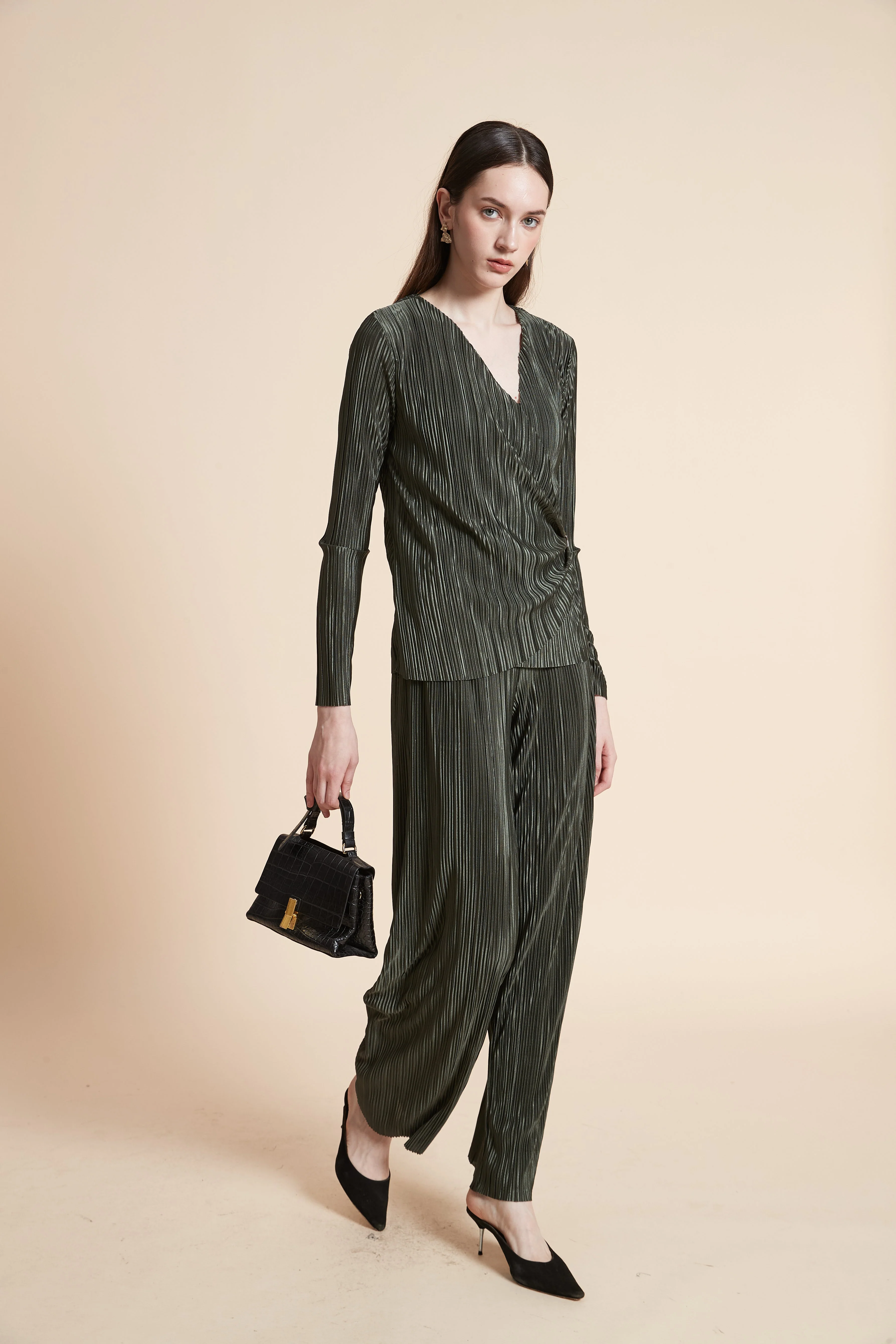 Shiny Solid Long Pants - Image 4