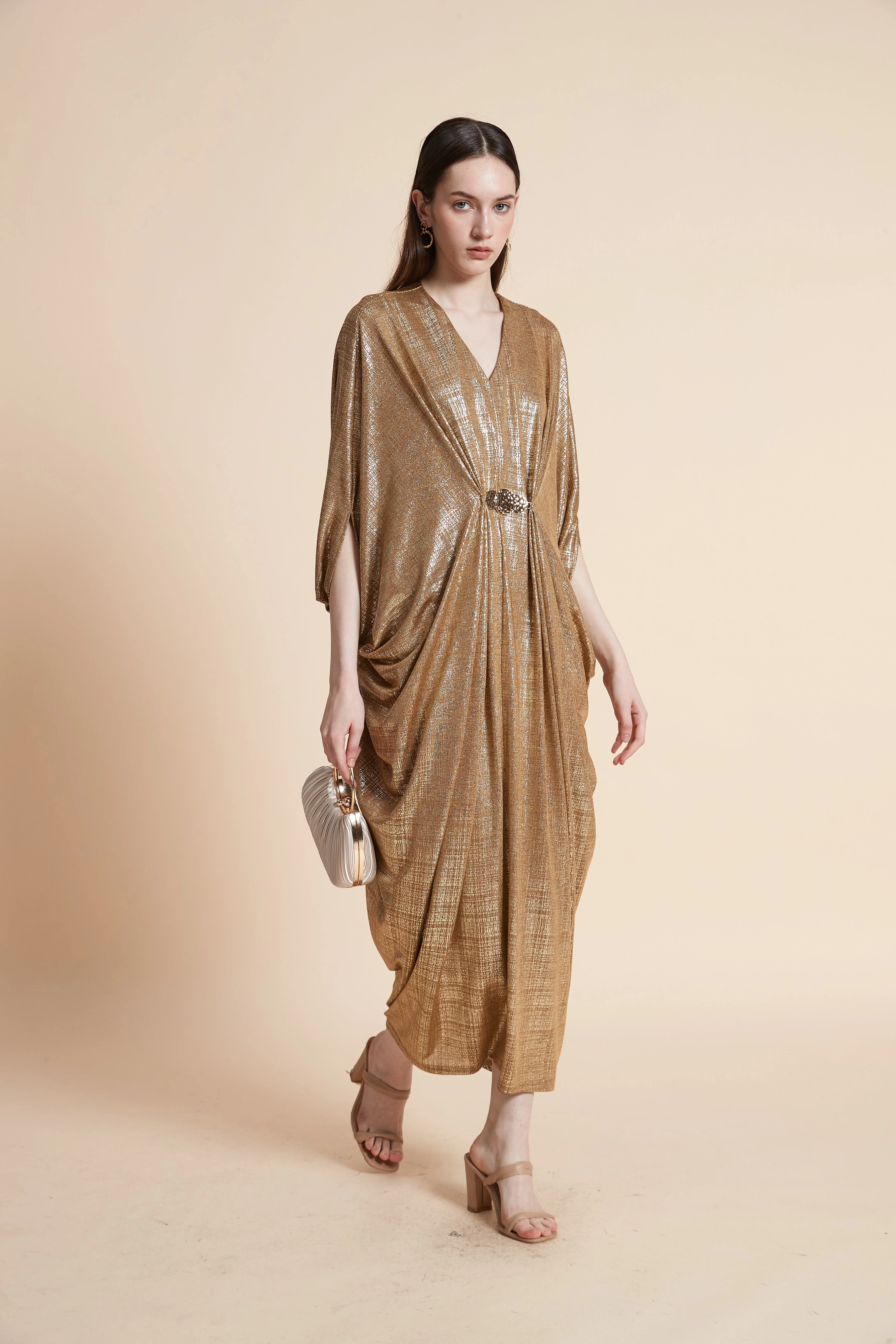Long Sleeve Printed Midi Dress