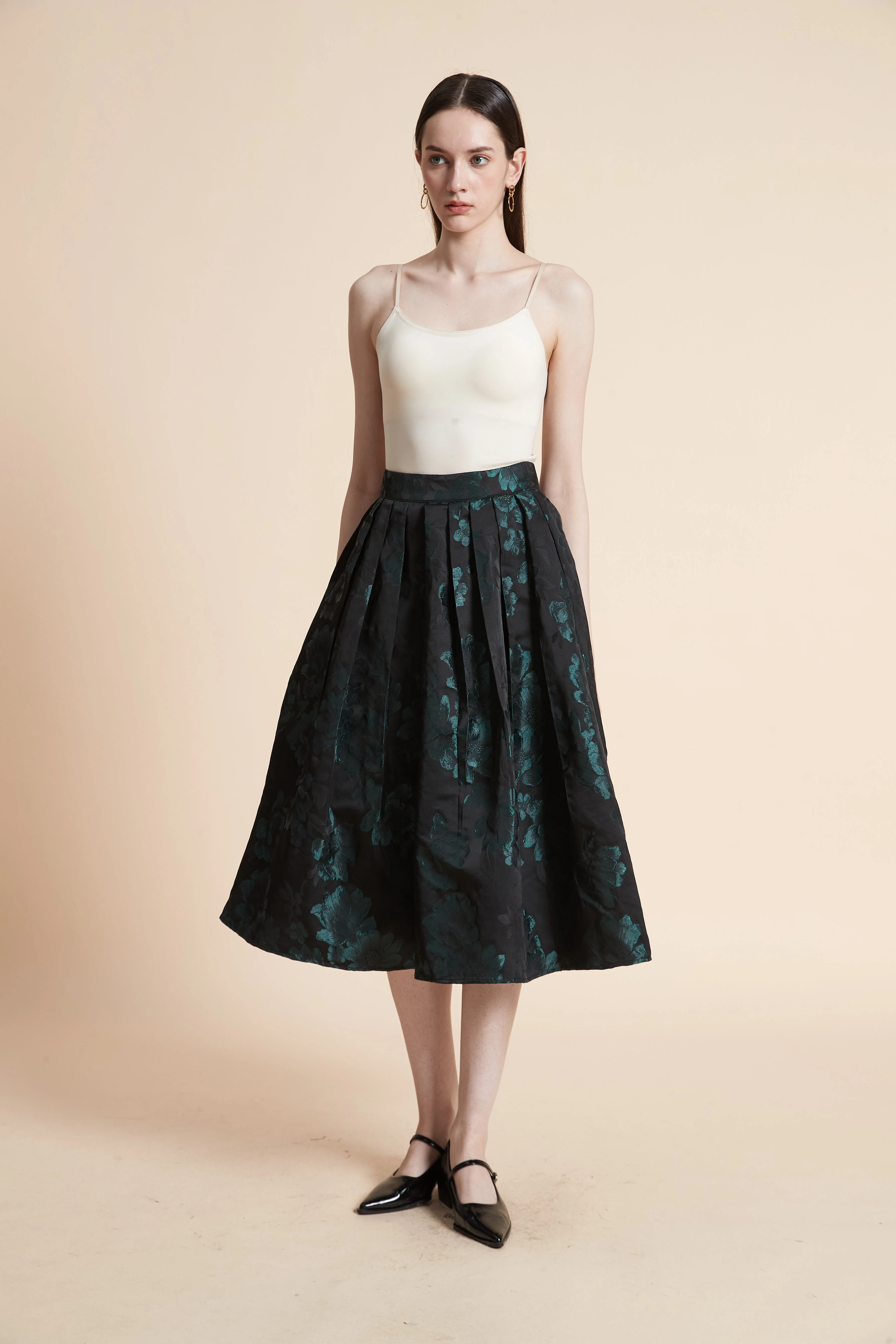 Large Floral Print Midi Skirt - Image 2