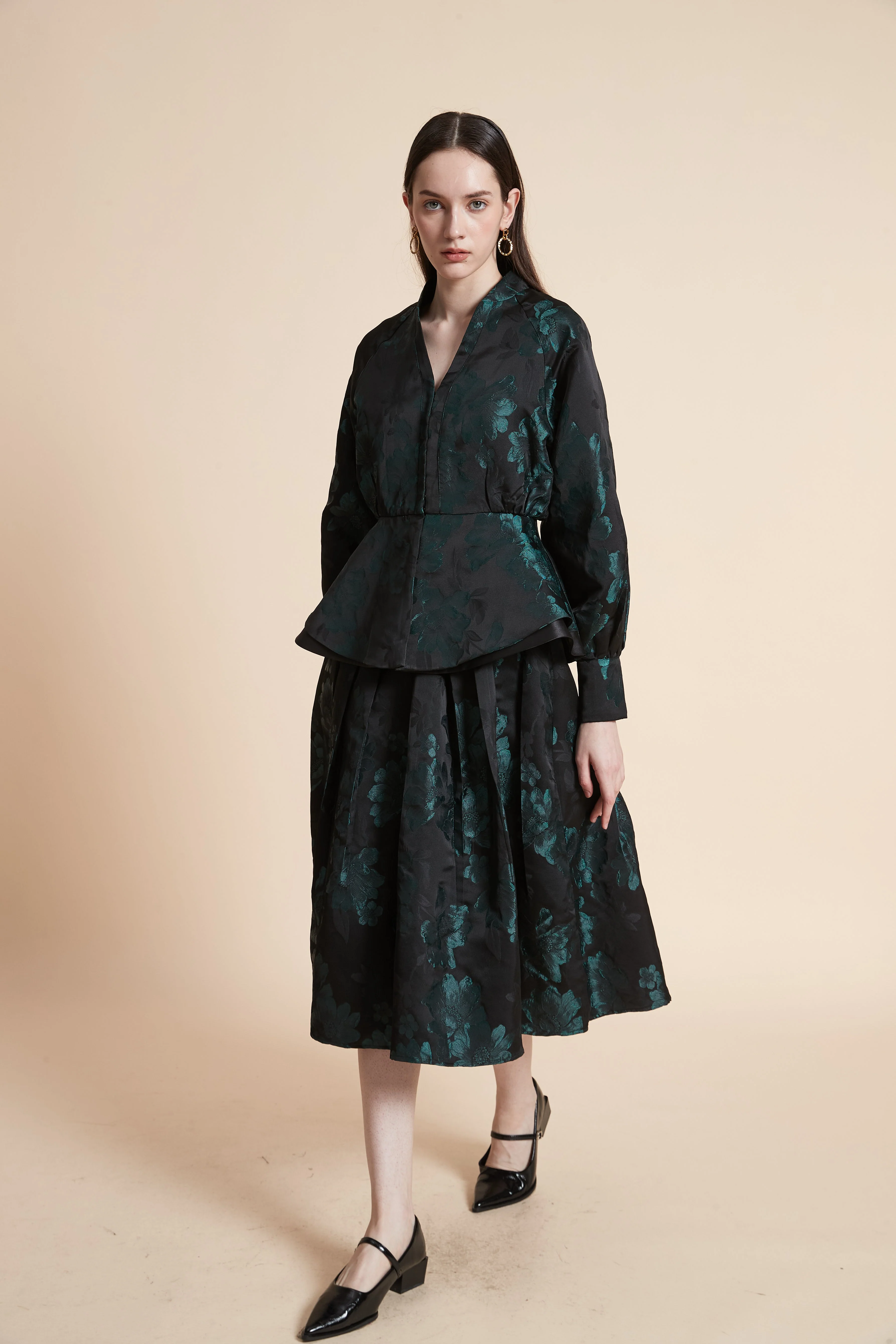 Large Floral Print Midi Skirt - Image 4