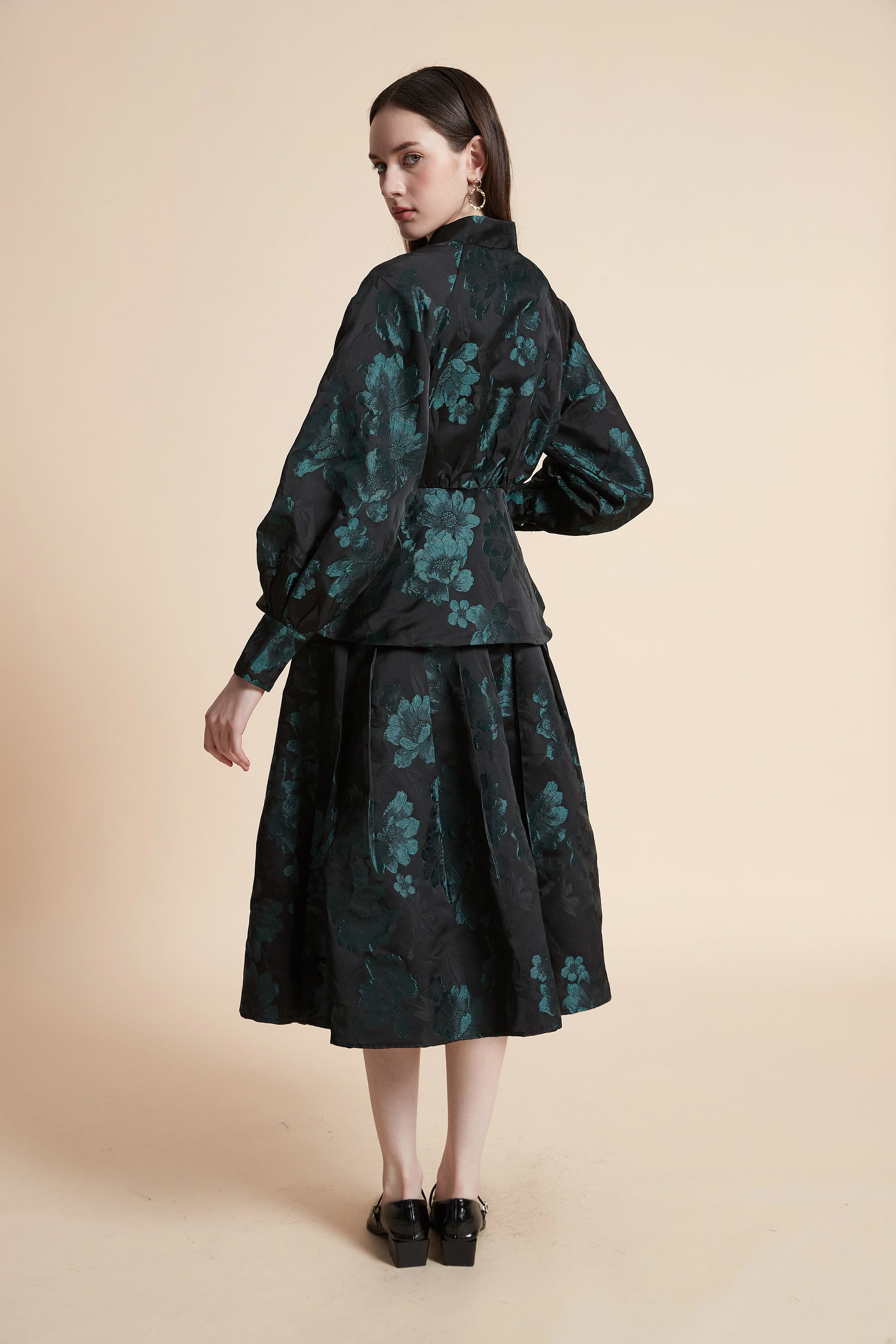Large Floral Print Midi Skirt - Image 6