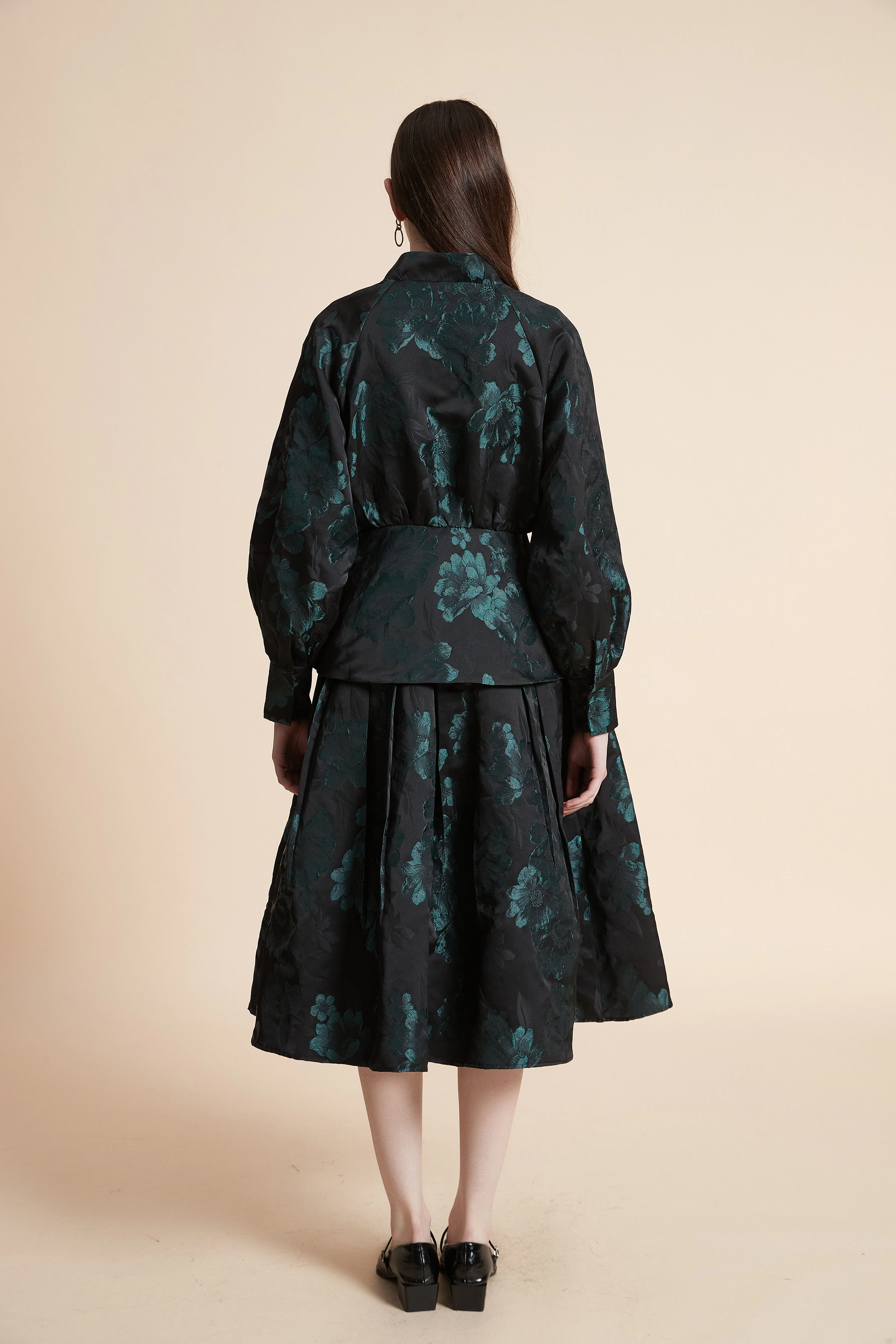 Long Sleeve Ruched Printed Jacket - Image 6