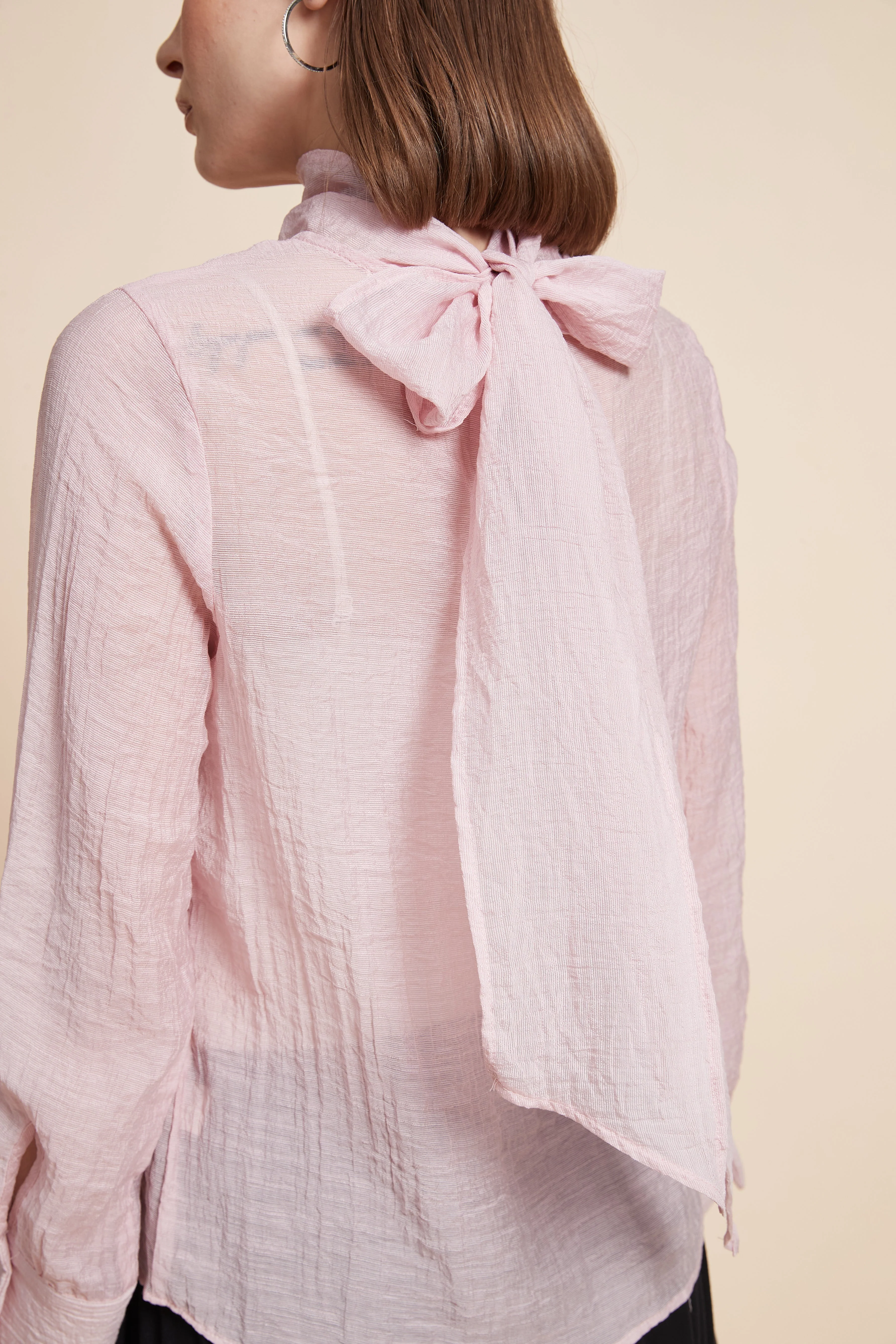 Long-Sleeved Plain Blouse - Image 5