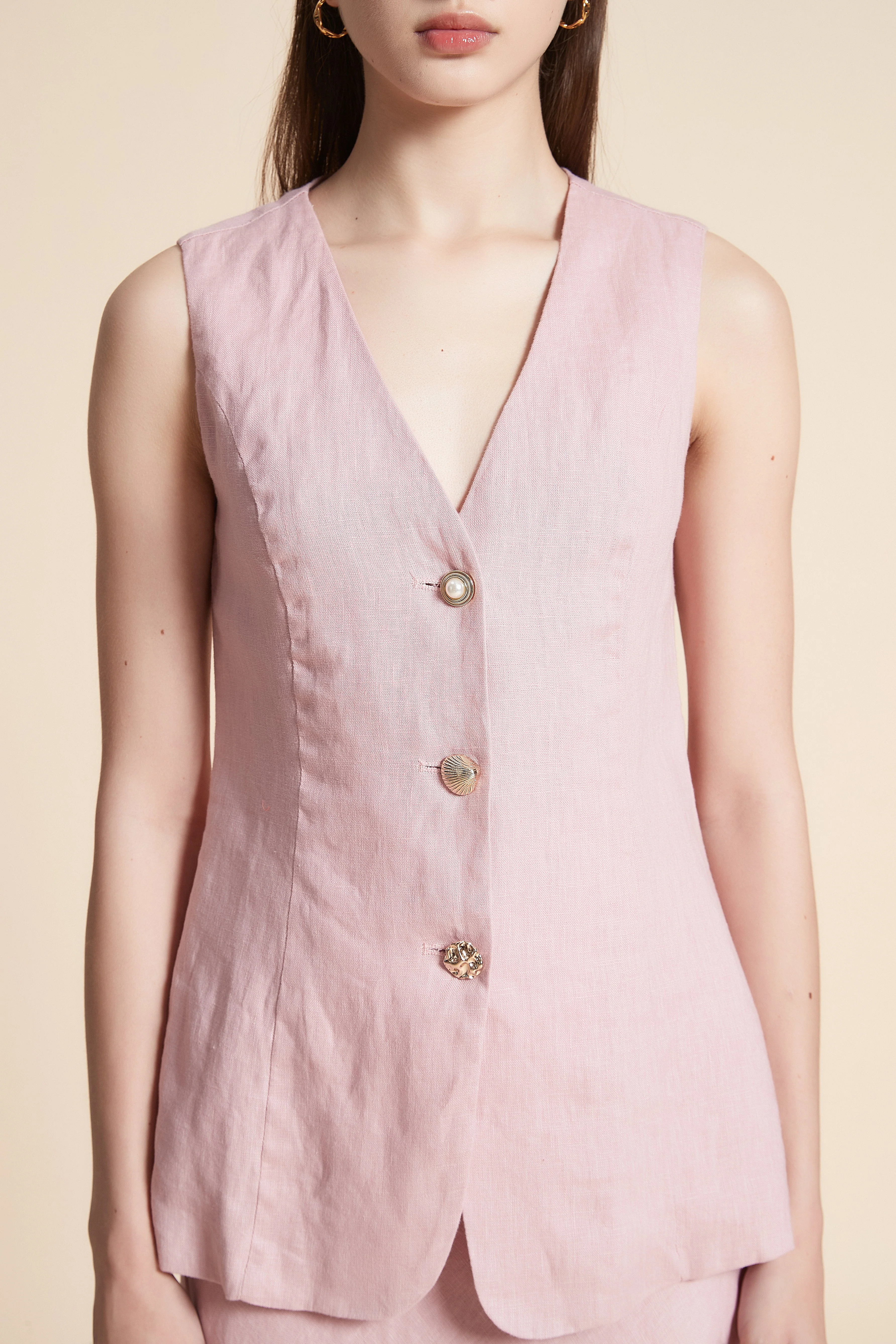 Plain Waist-Length Sleeveless Vest - Image 4