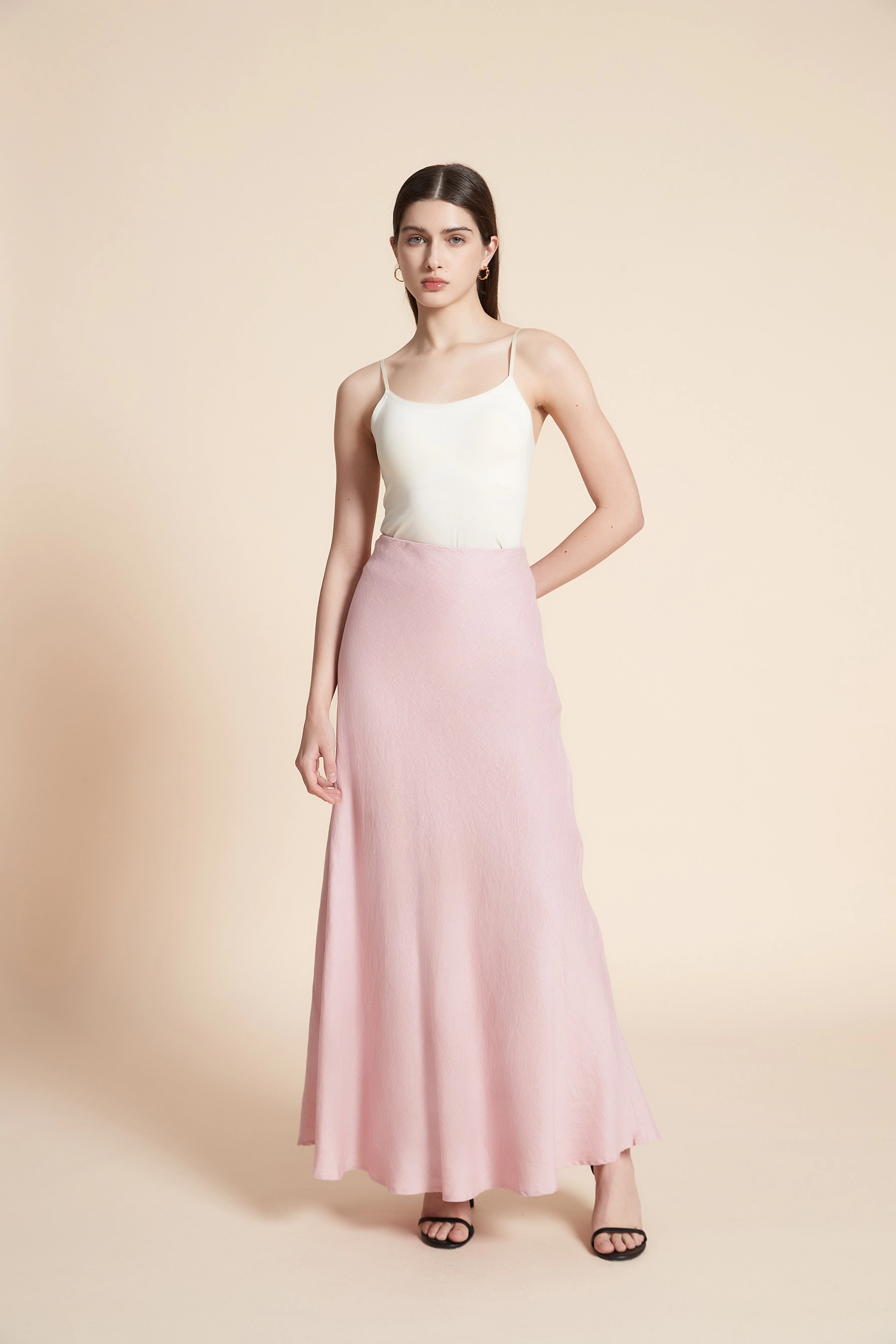 Wide Plain Maxi Skirt